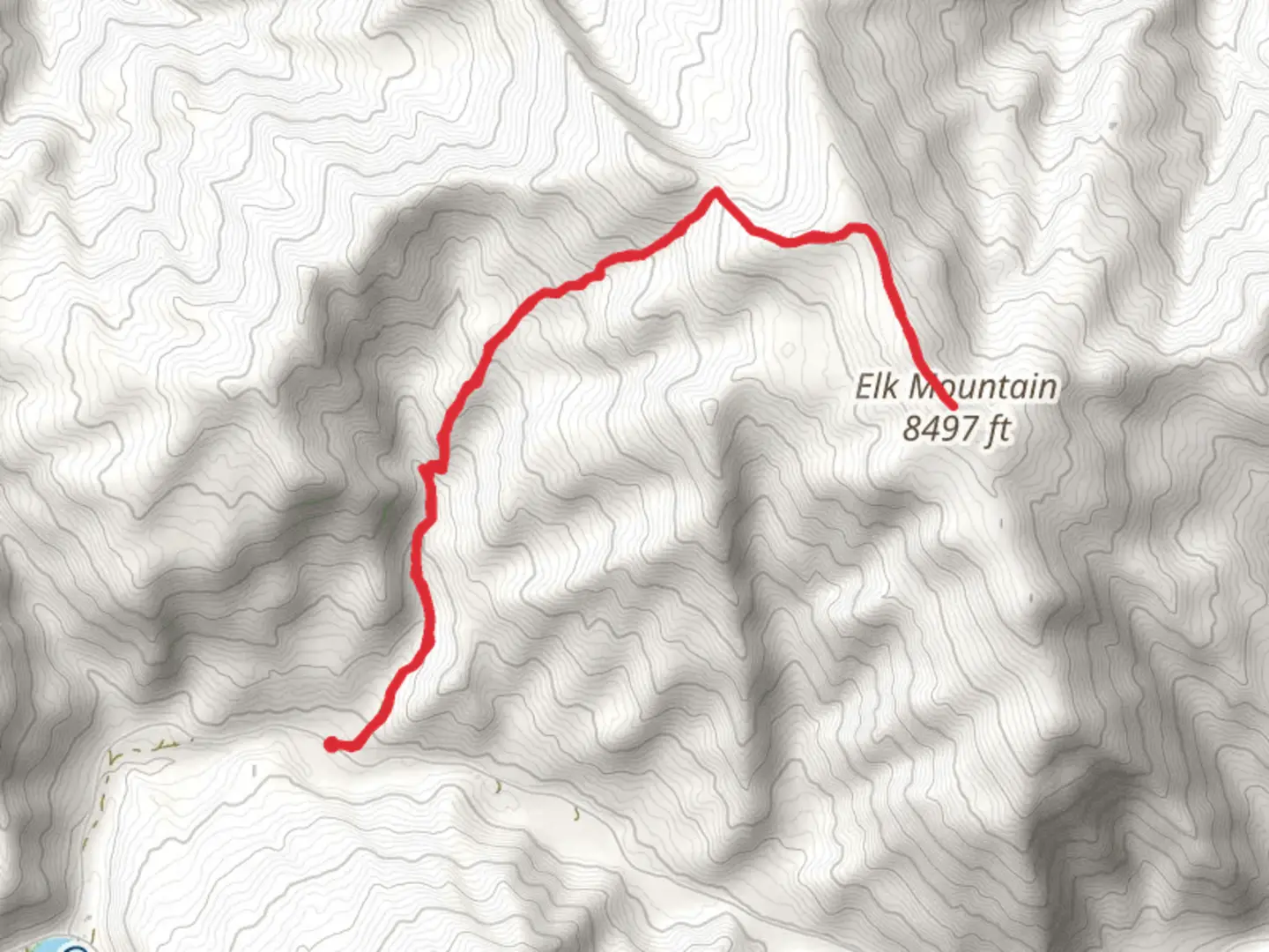 An image depicting the trail Elk Mountain via Trail Creek Trail and its surrounding area.