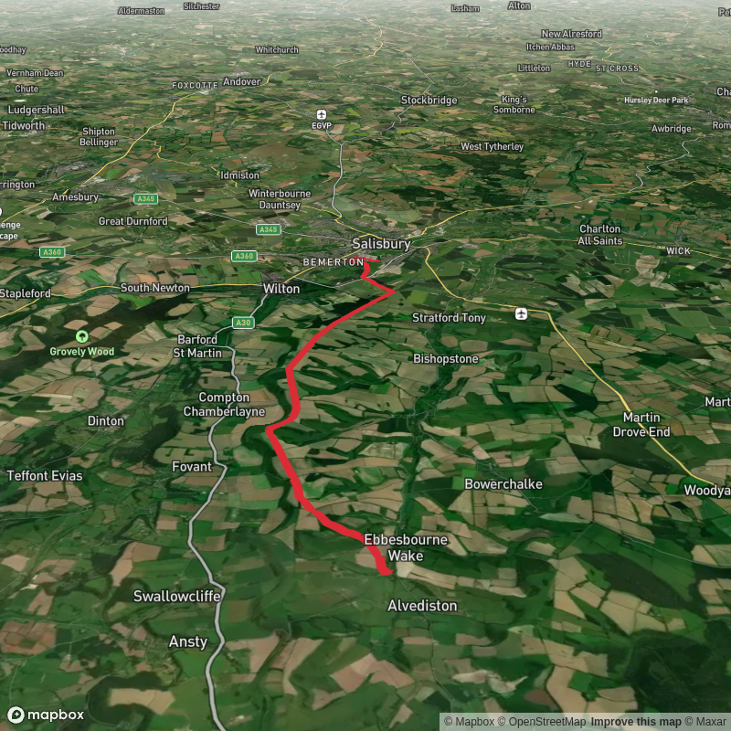 From West end via Bishopstone Down and Neale's Barrow