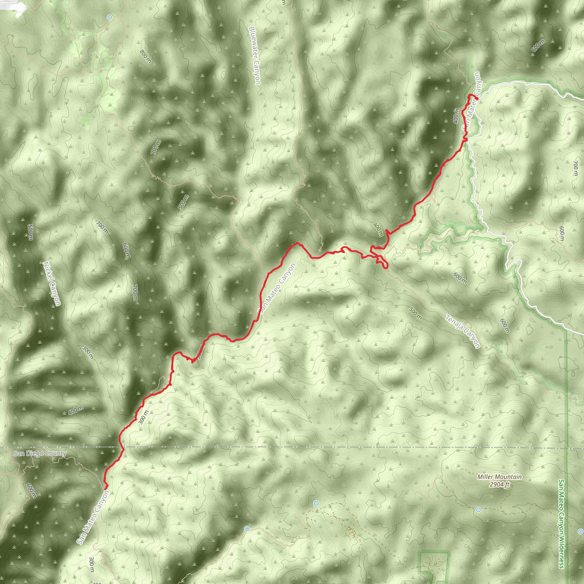 San Mateo Trail mobile static map