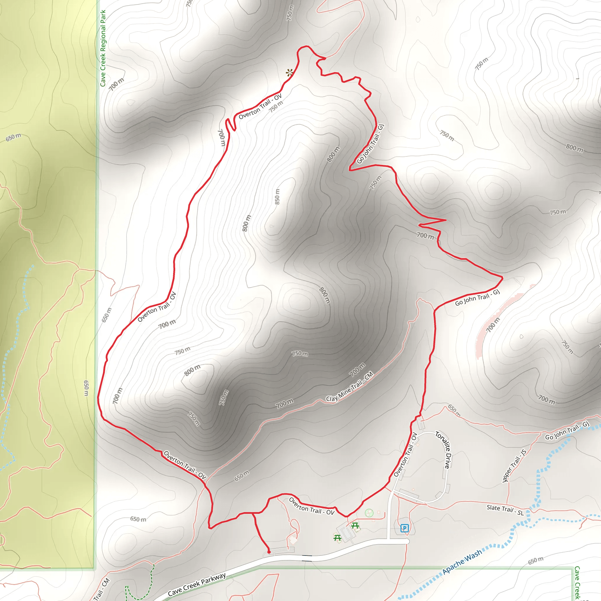 Overton Loop Trail mobile static map