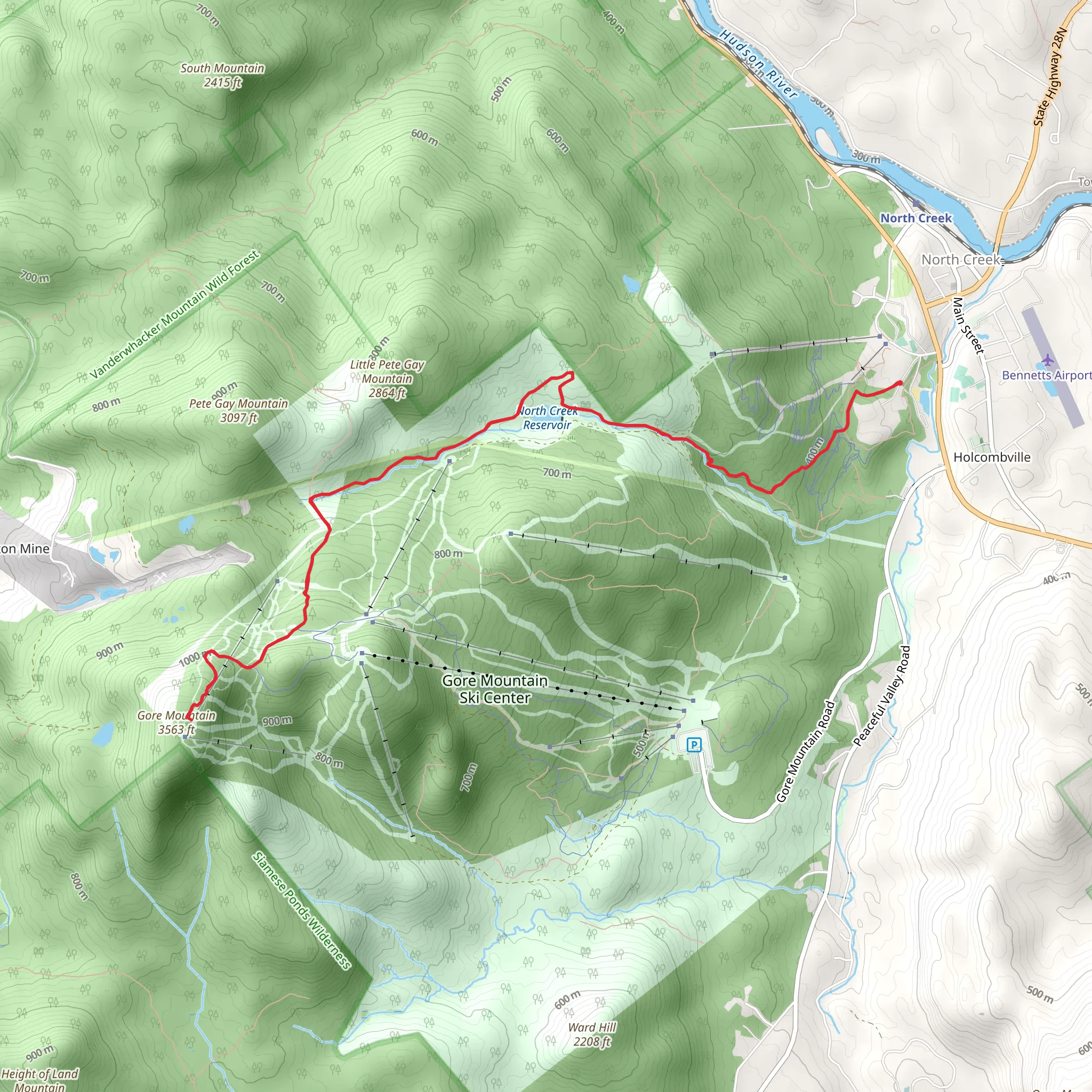 Gore Mountain Trail mobile static map