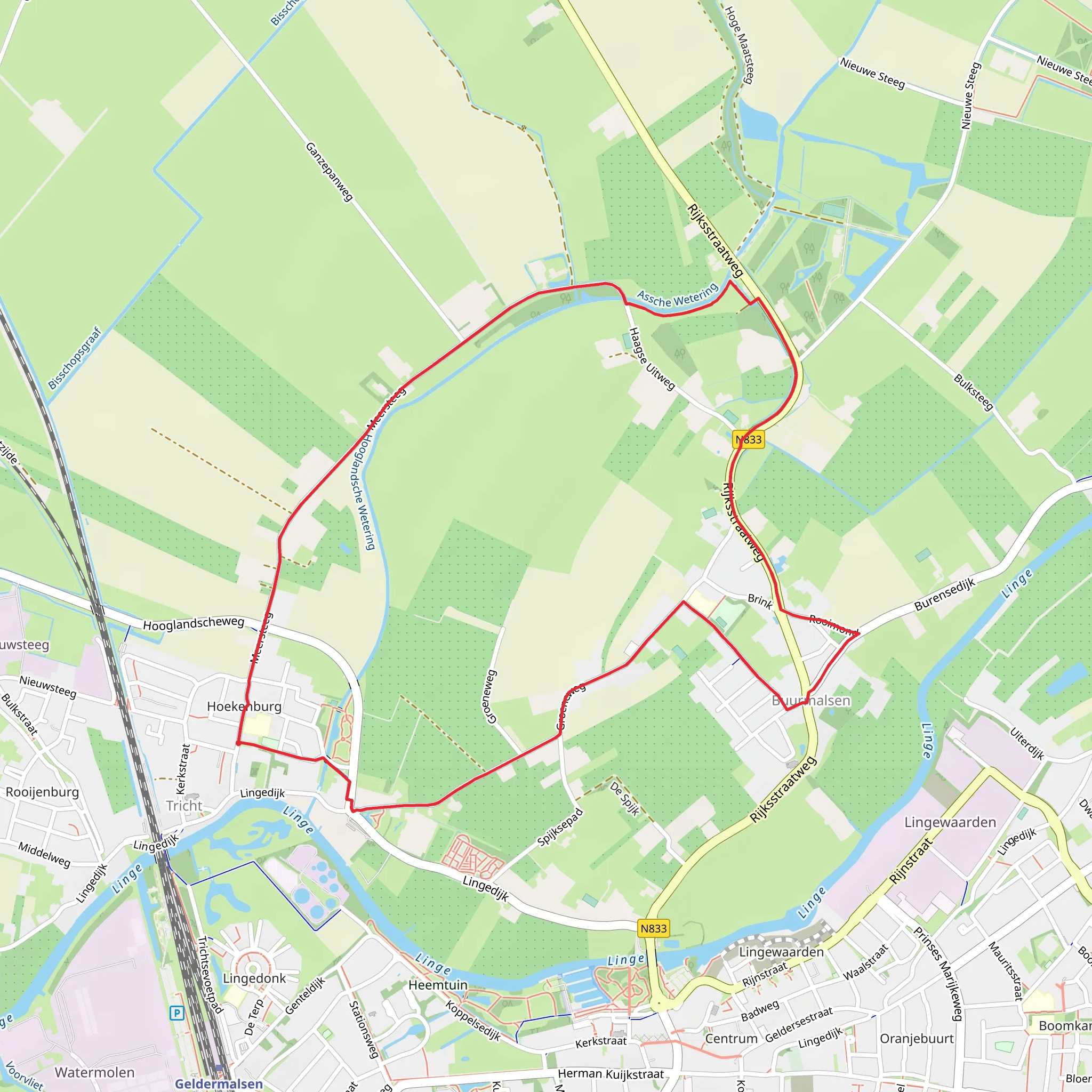 Reygersvoort via Groene Weg and Meersteeg mobile static map