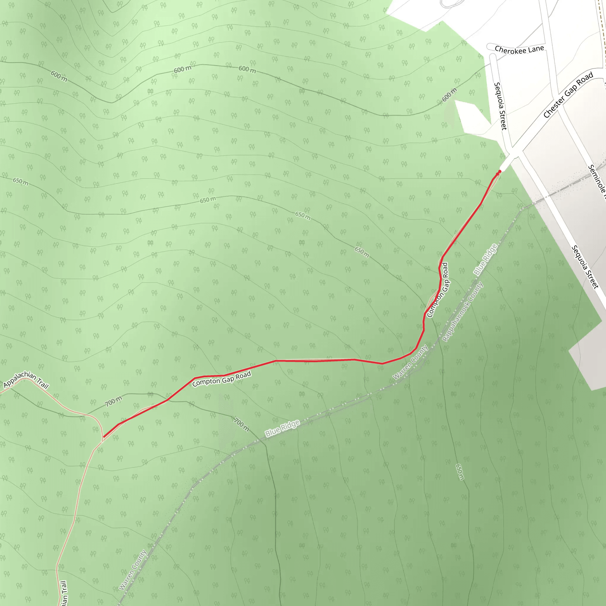 Compton Gap Fire Road Walk mobile static map