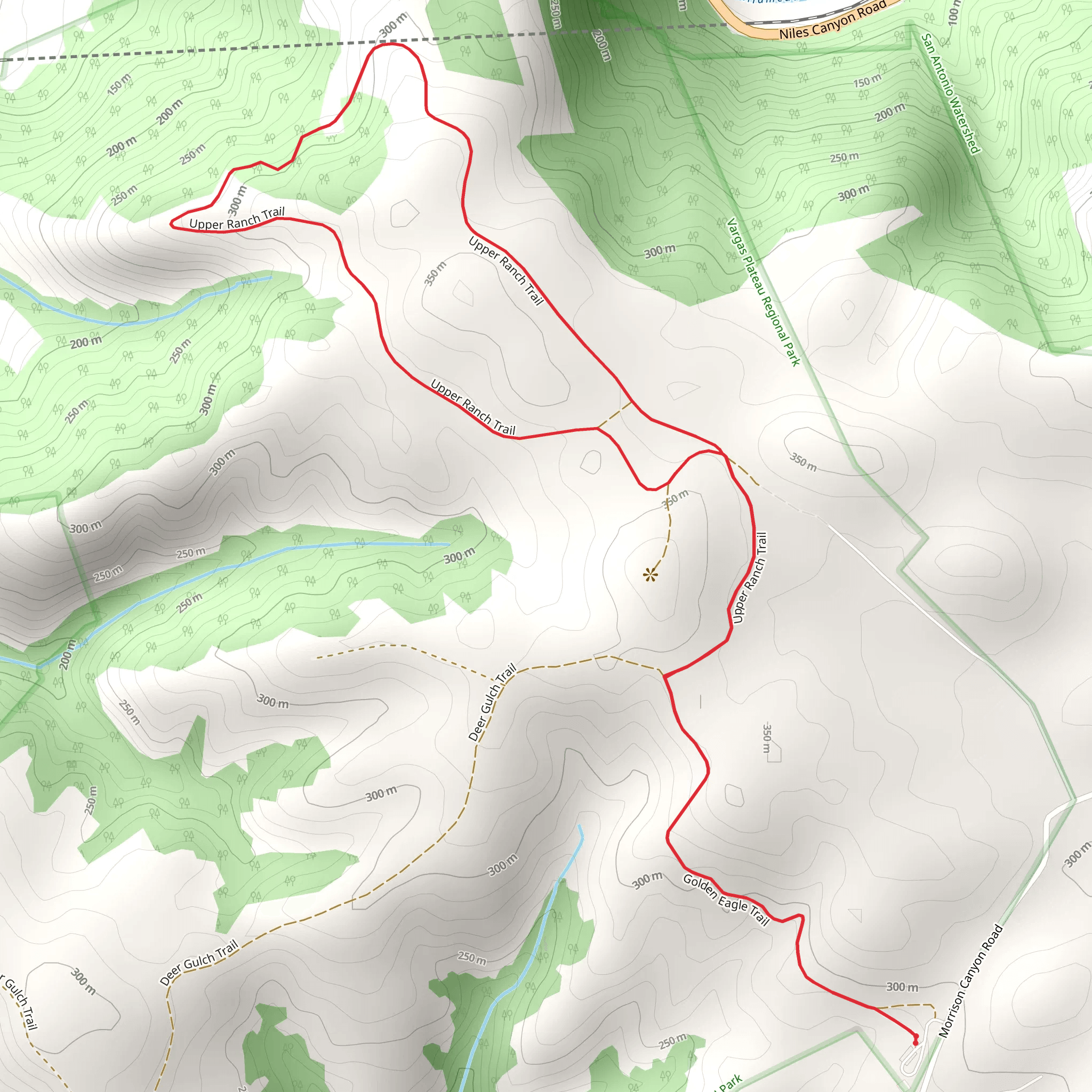 Upper Ranch Trail and Bay Area Ridge Trail mobile static map