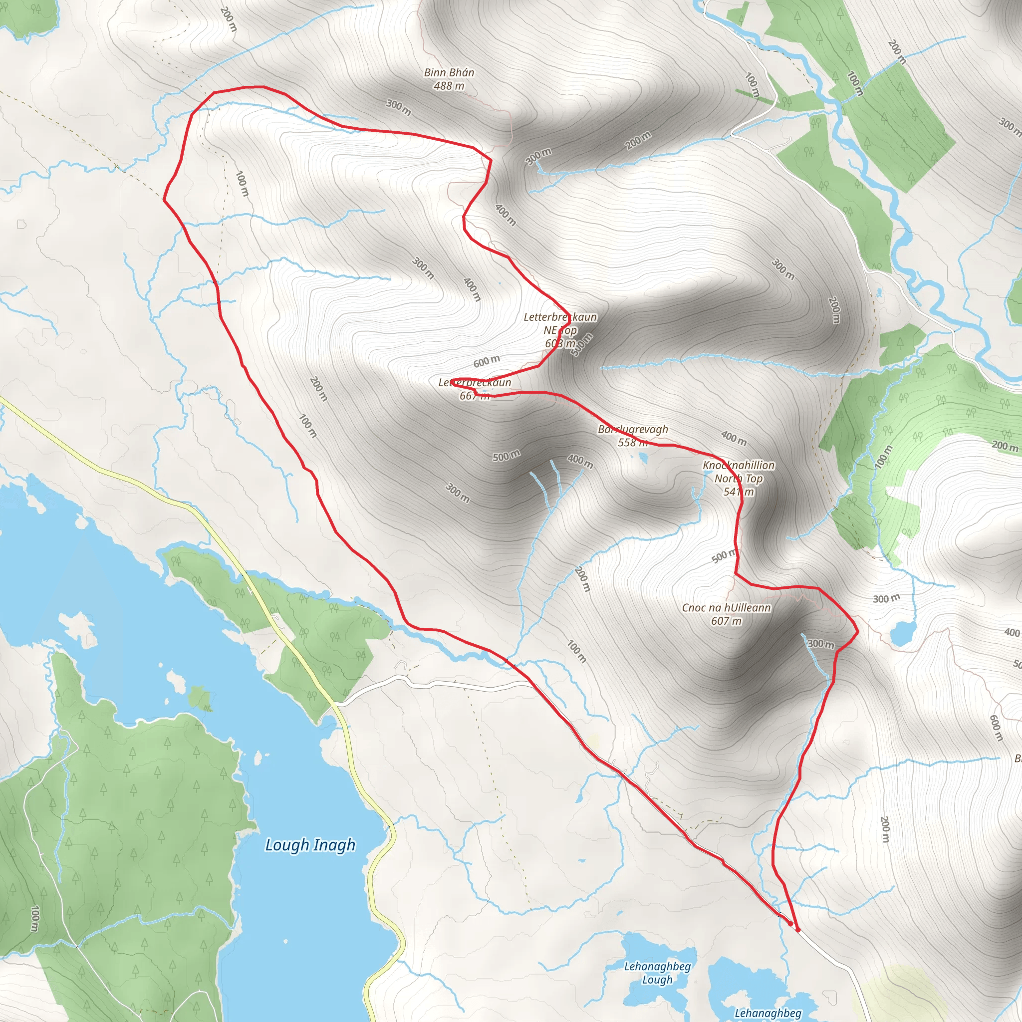 Barrlugrevagh and Letterbreckaun Loop mobile static map