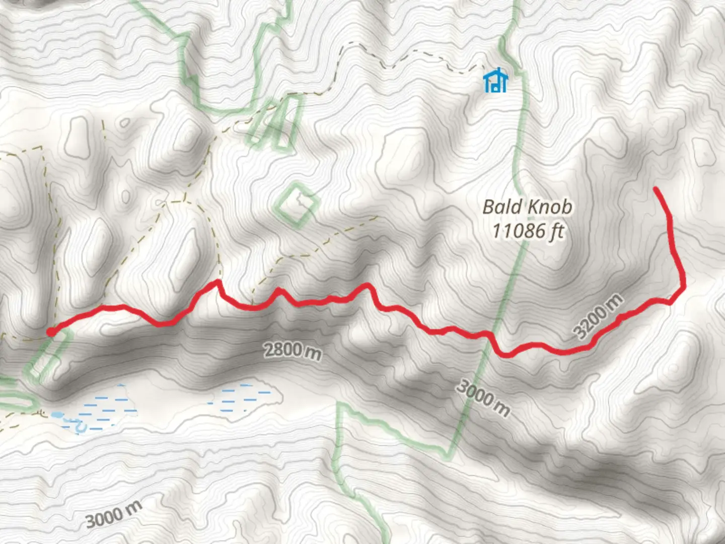 An image depicting the trail Slab Park Trail via Hunter Creek Trail and its surrounding area.