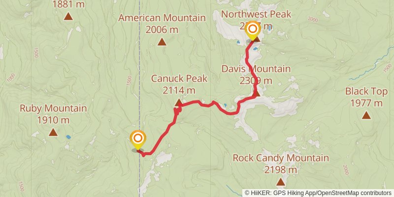 Pacific Northwest Trail stage 101 Map