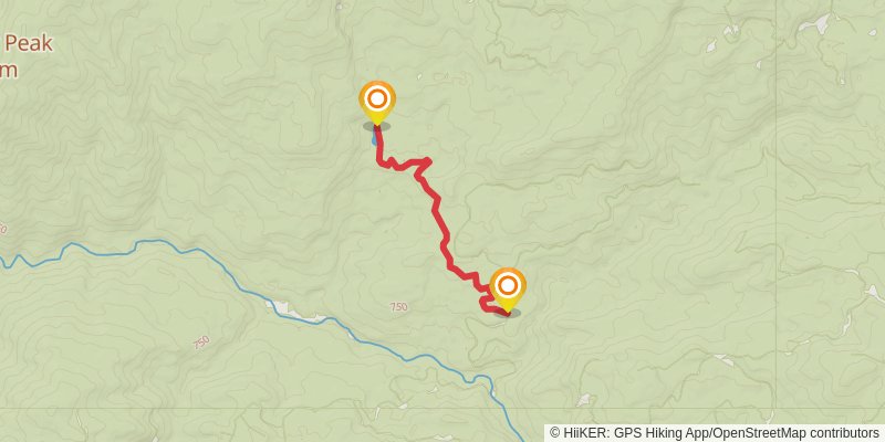 Old Cascades Loop spur 2 Map