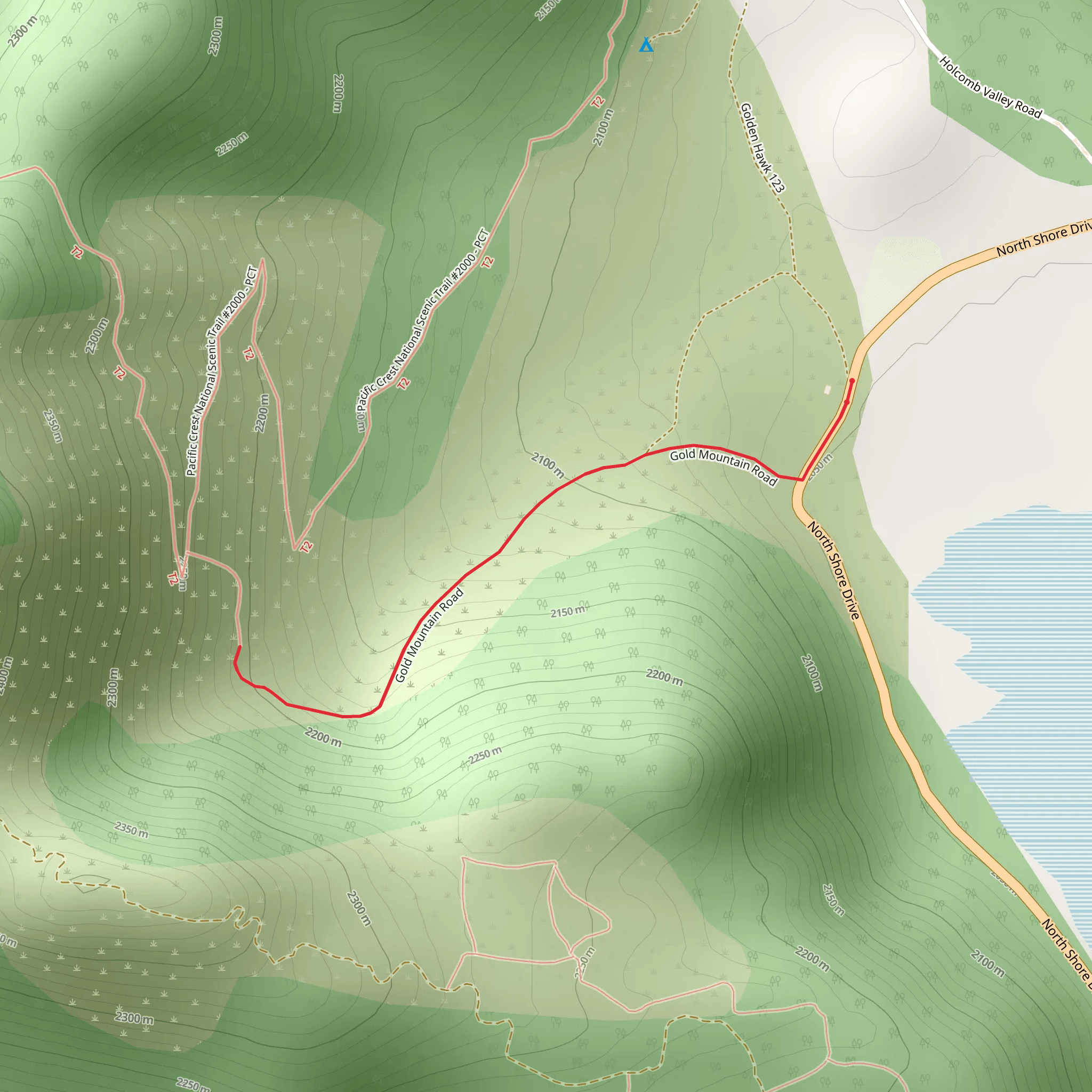 Gold Mountain Road mobile static map