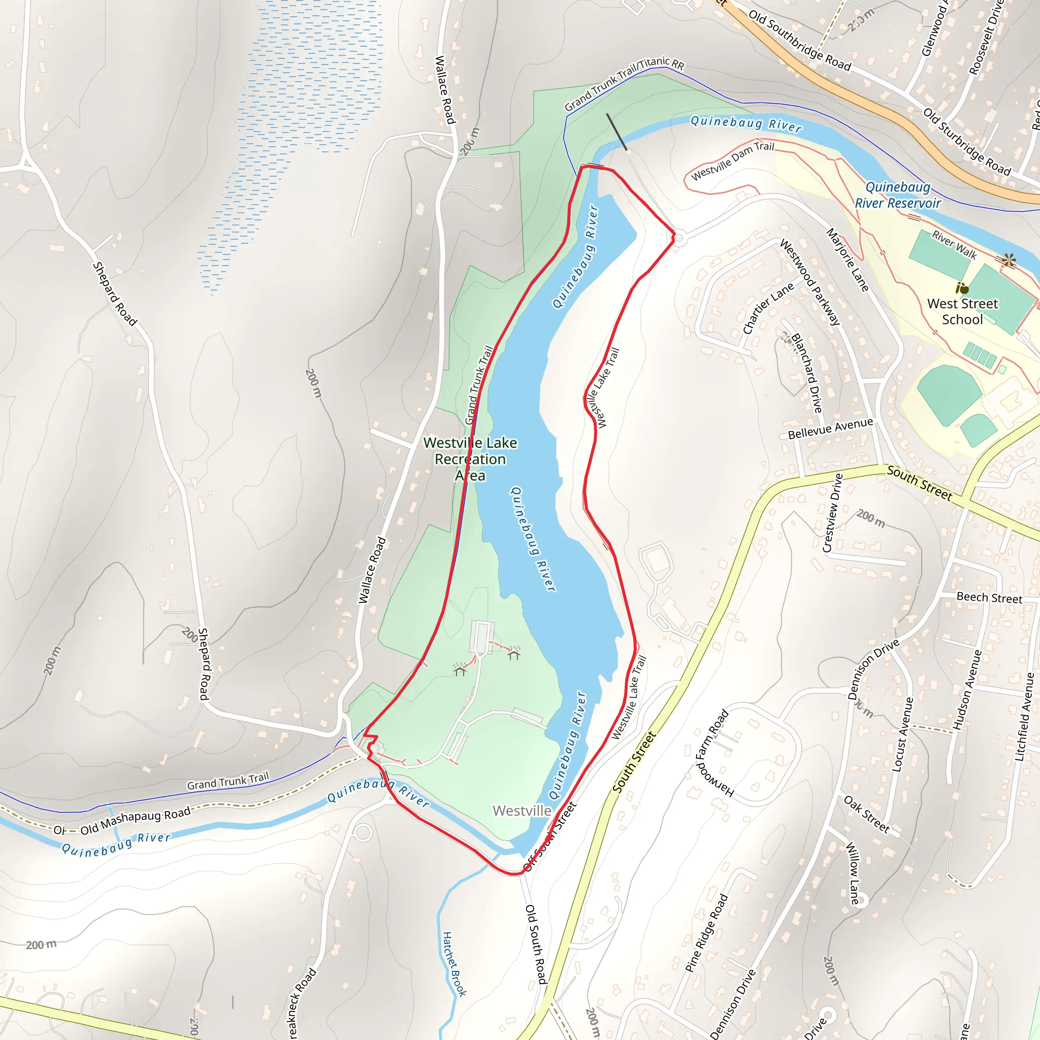 Westville Lake Loop mobile static map
