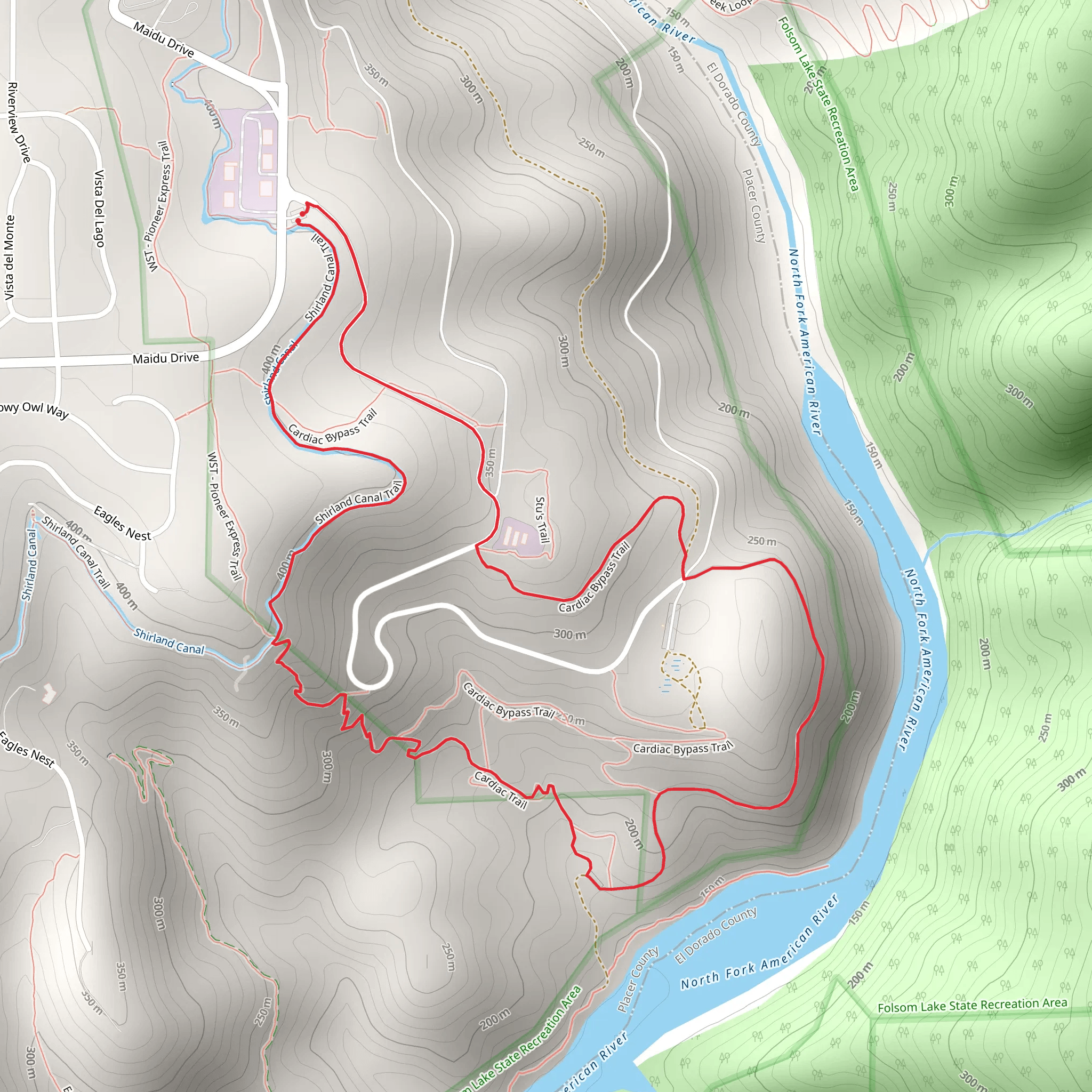 Cardiac Trail and Shirland Canal Loop Trail mobile static map