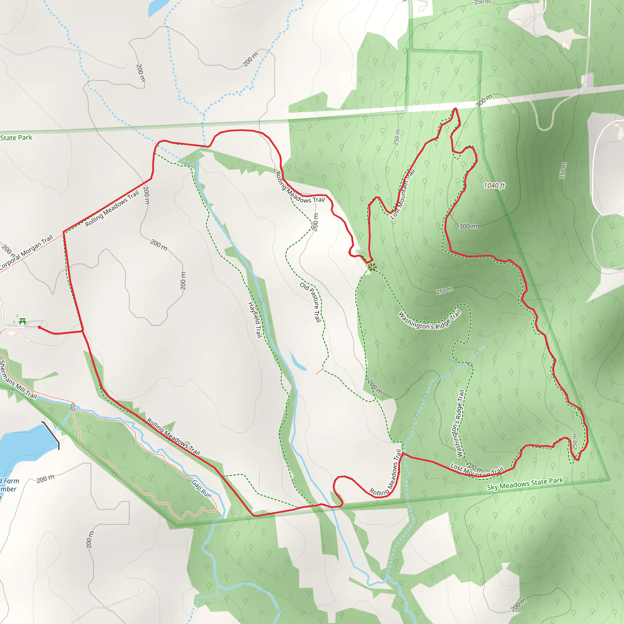 Rolling Meadows and Lost Mountain Loop Trail mobile static map