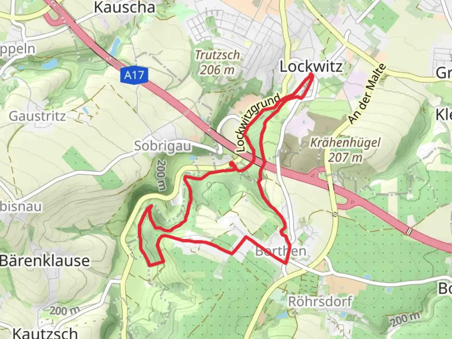An image depicting the trail Gelber Punkt Loop and its surrounding area.