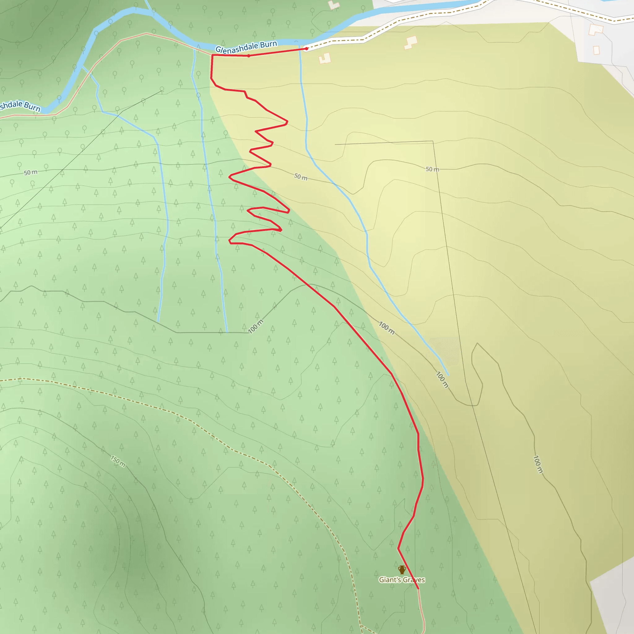 Giants' Graves Trail mobile static map