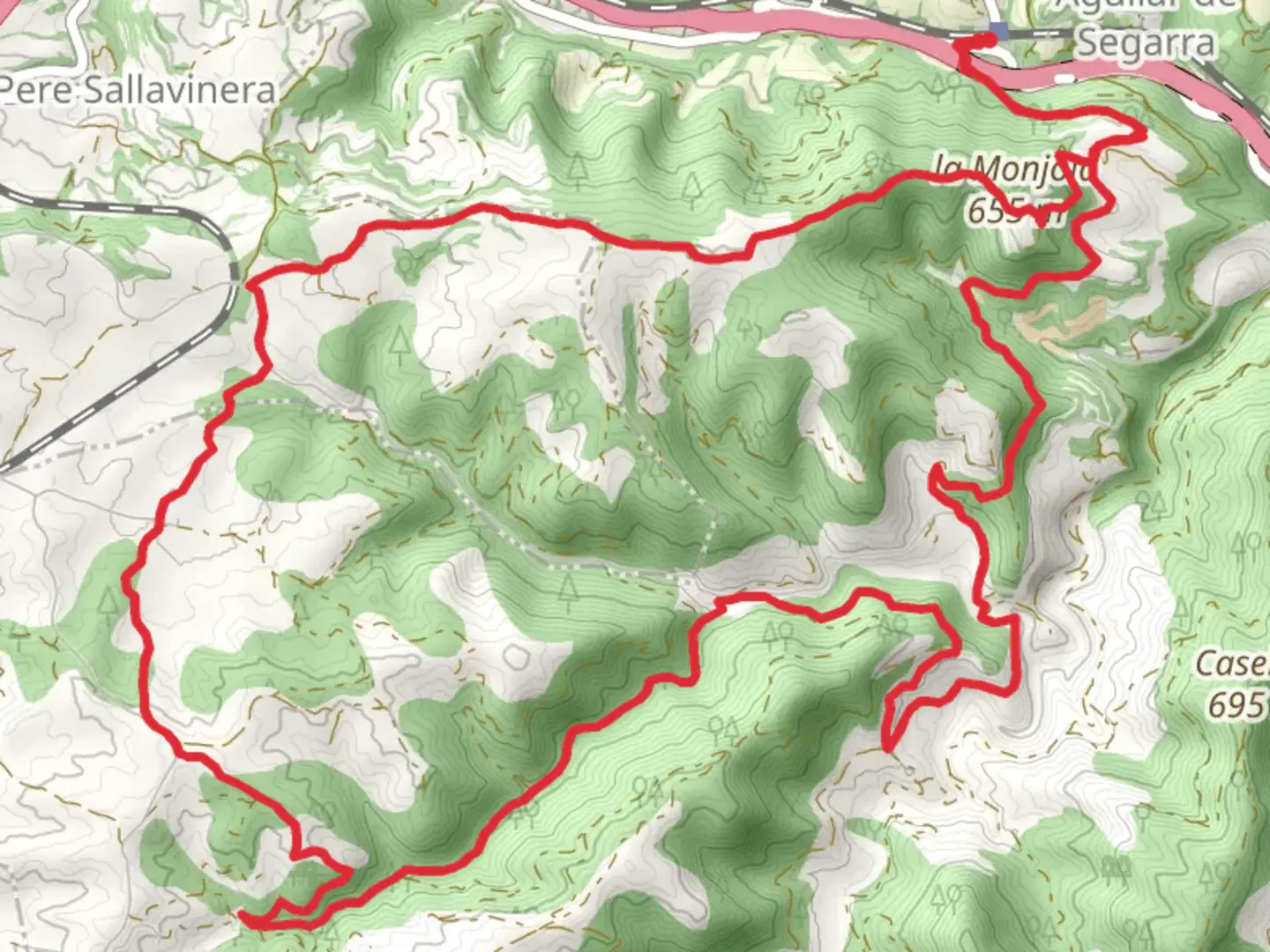 An image depicting the trail Aguilar de Segarra Trail PR C 74 and its surrounding area.