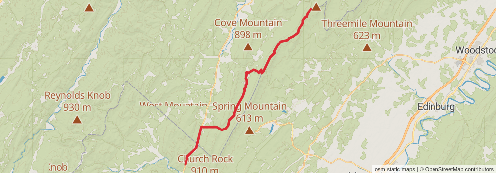 American Perimeter Trail - Southern Appalachian Primary stage 11 Map