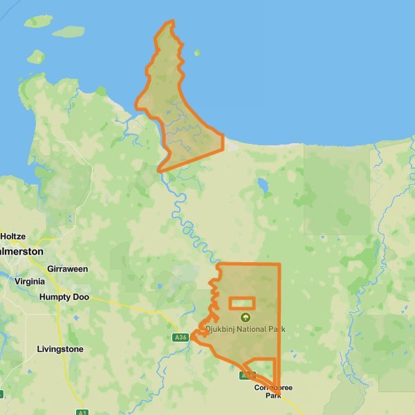 Djukbinj National Park mobile static map
