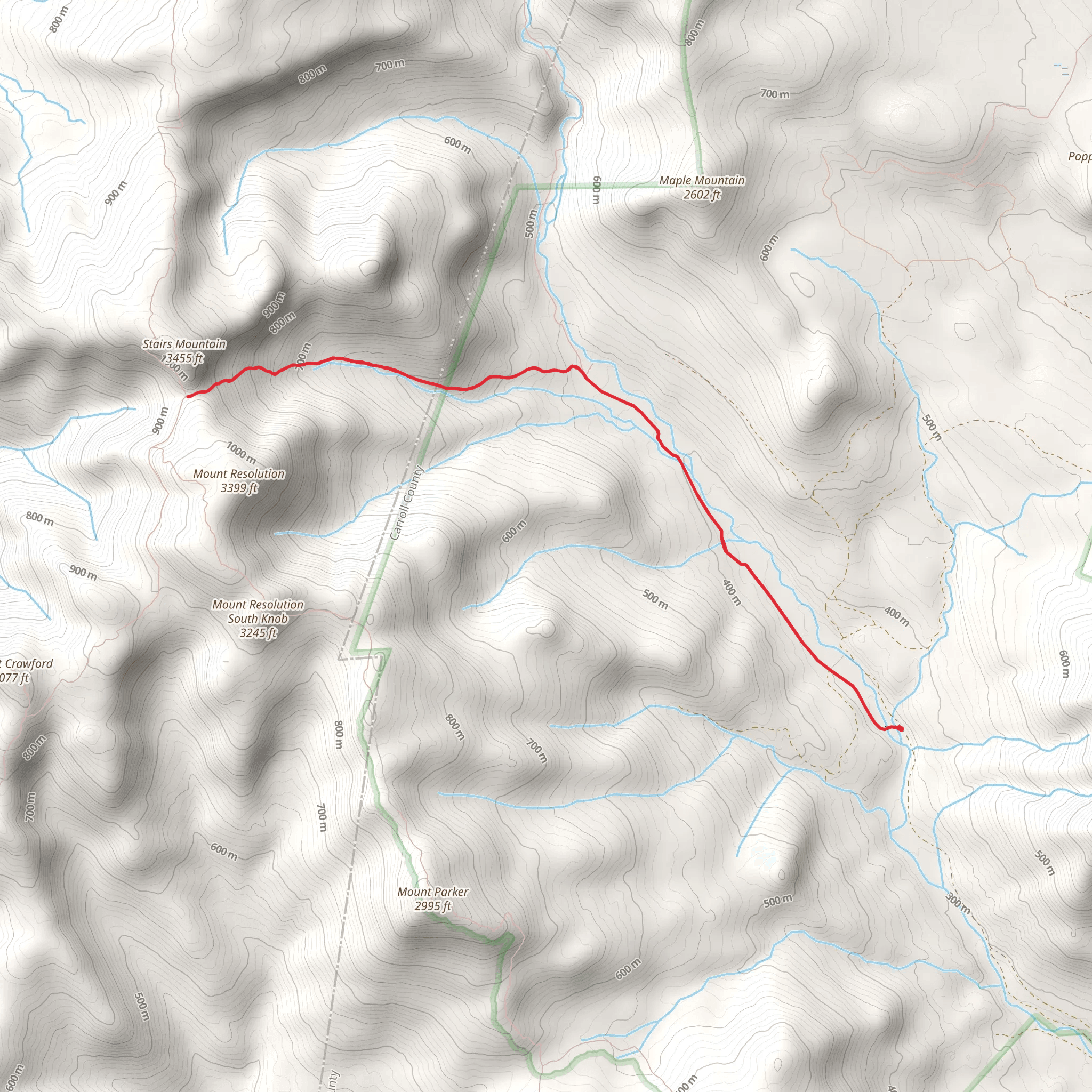 Stairs Col Trail via Rocky Branch Trail mobile static map