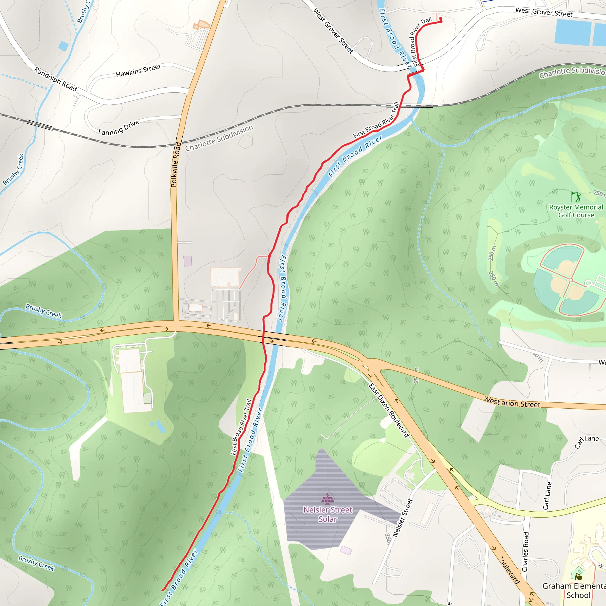 First Broad River Trail mobile static map