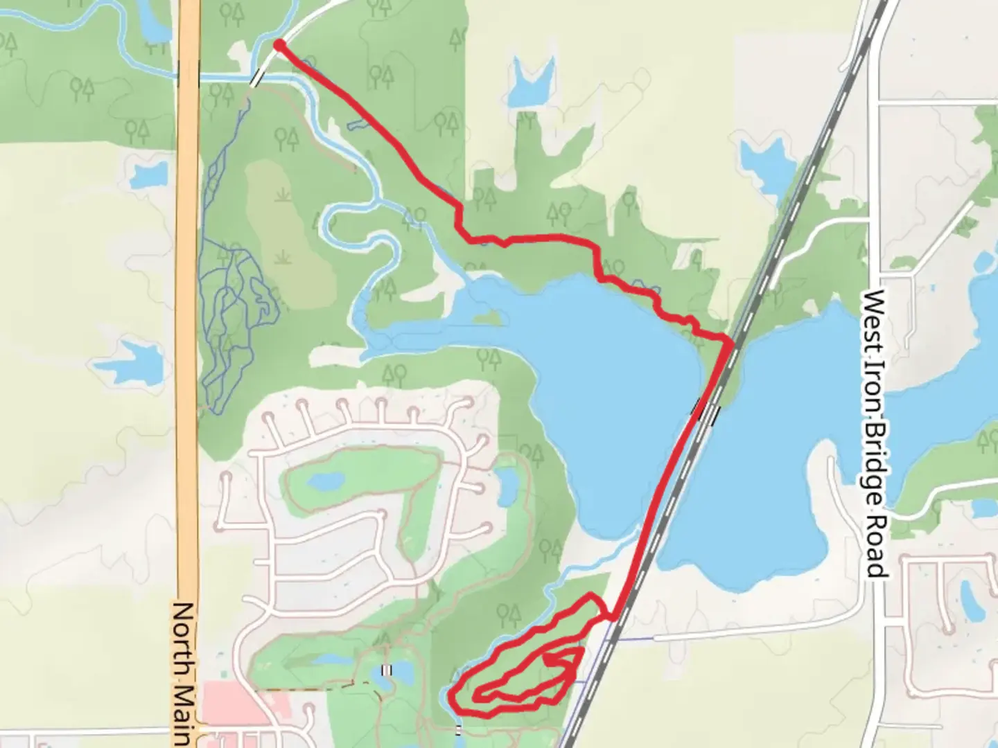 An image depicting the trail Piper Glen Golf Course and its surrounding area.