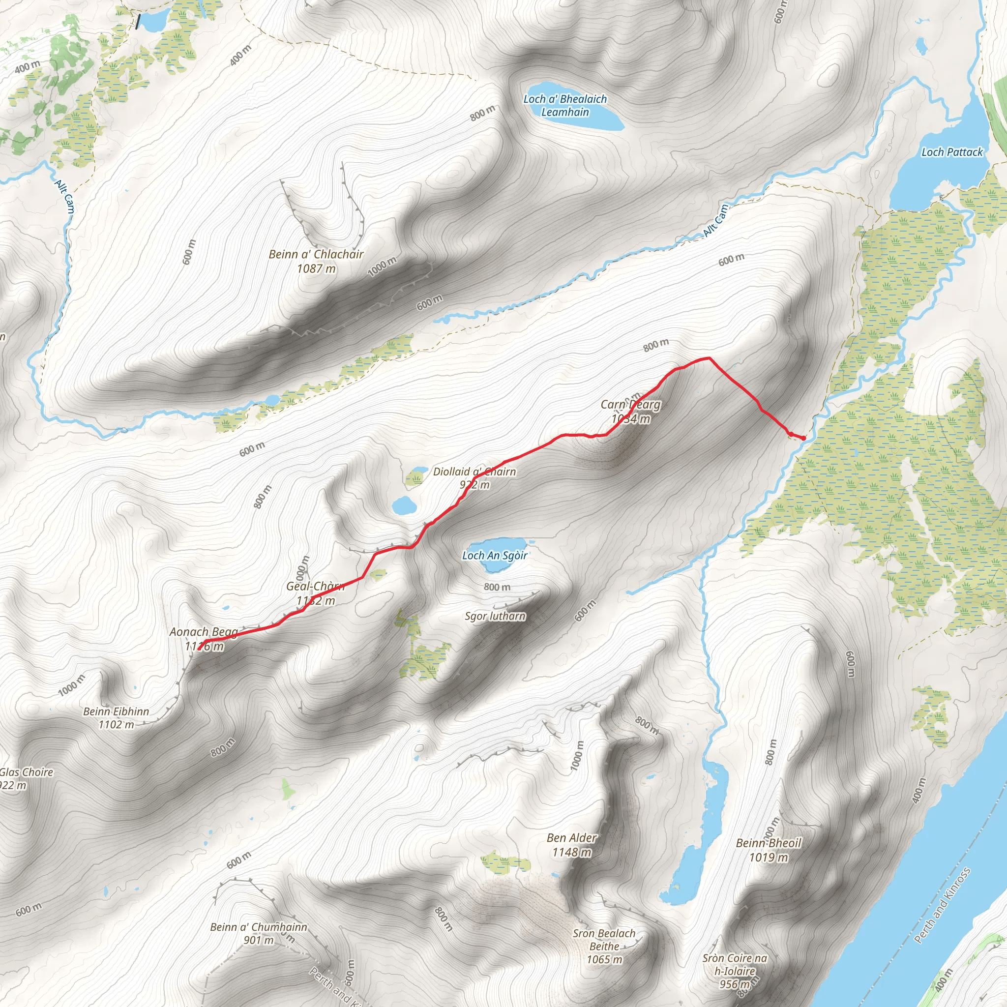 Aonach Beag - Alder Walk mobile static map