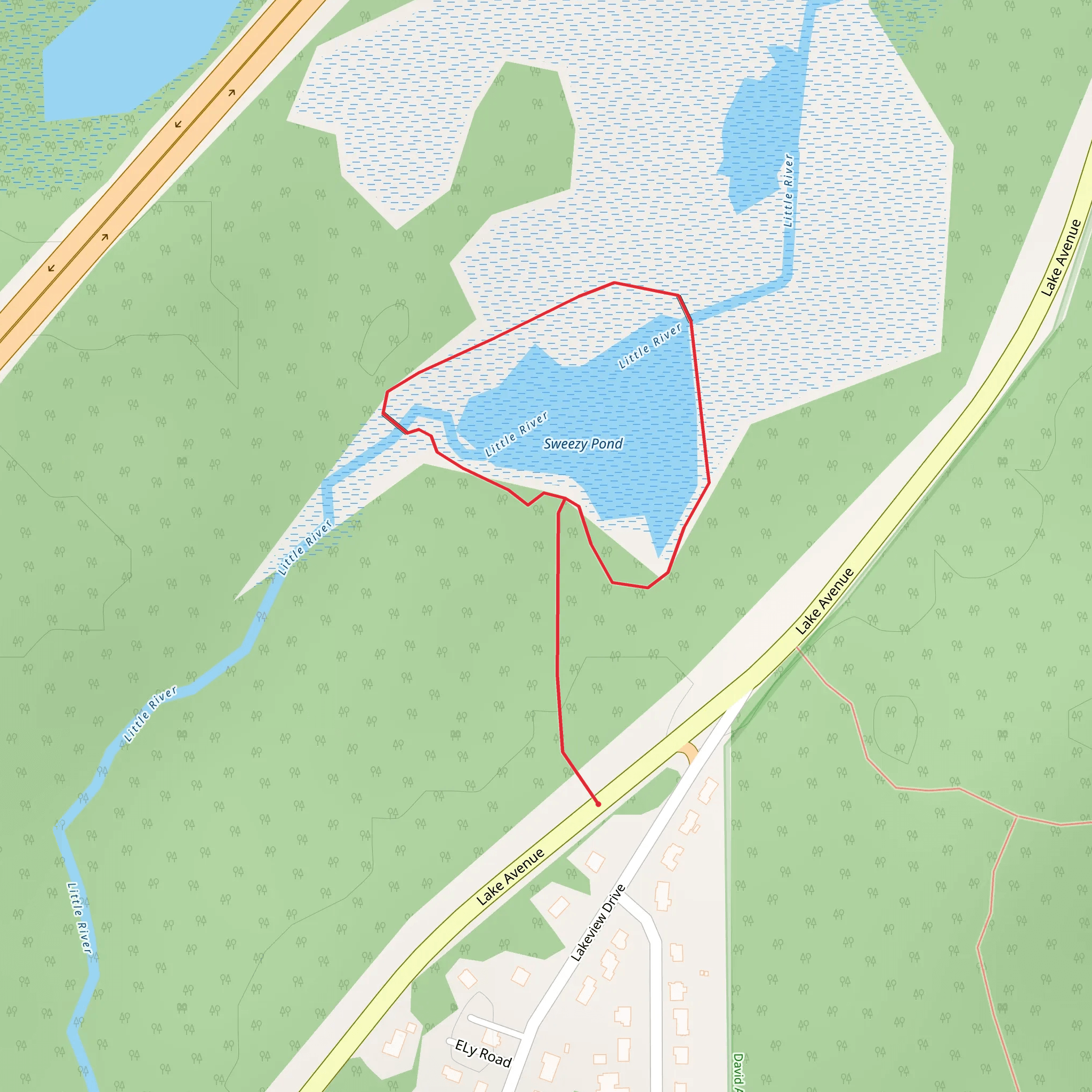 Sweezy Pond Loop mobile static map