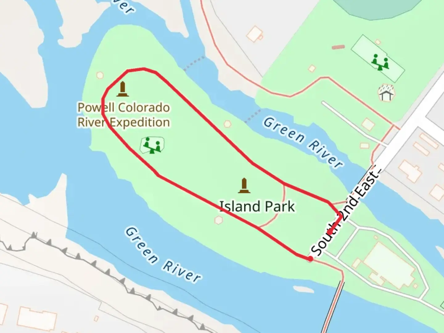 An image depicting the trail Expedition Island Loop and its surrounding area.