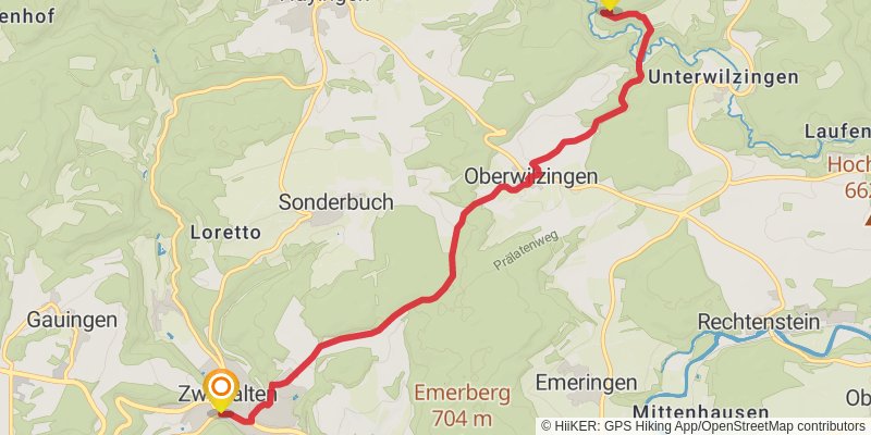 Schwäbische Alb Südrand - Weg HW 2 alt 4 Map