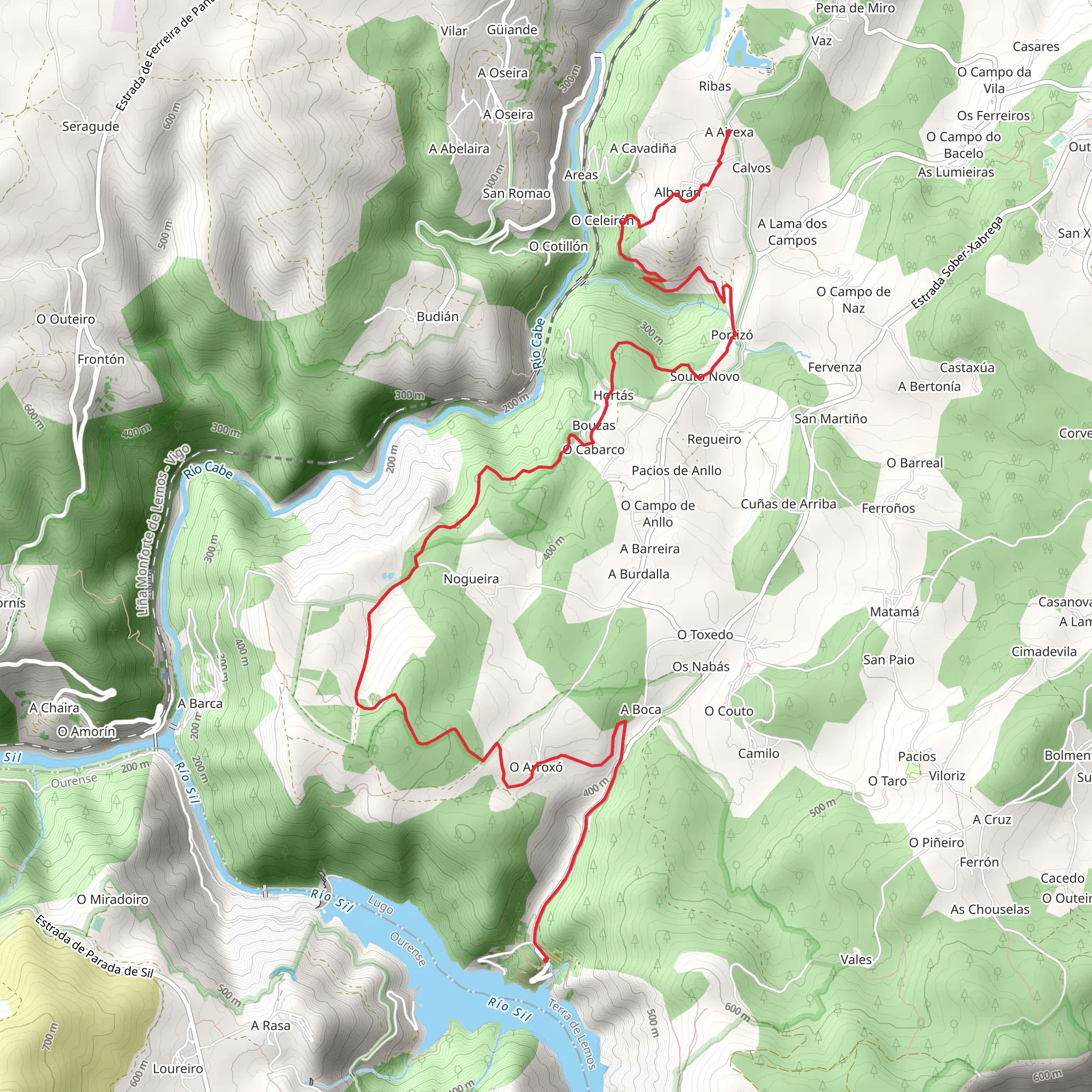 PR G 86 Sendeiro dos viñedos da Ribeira Sacra mobile static map