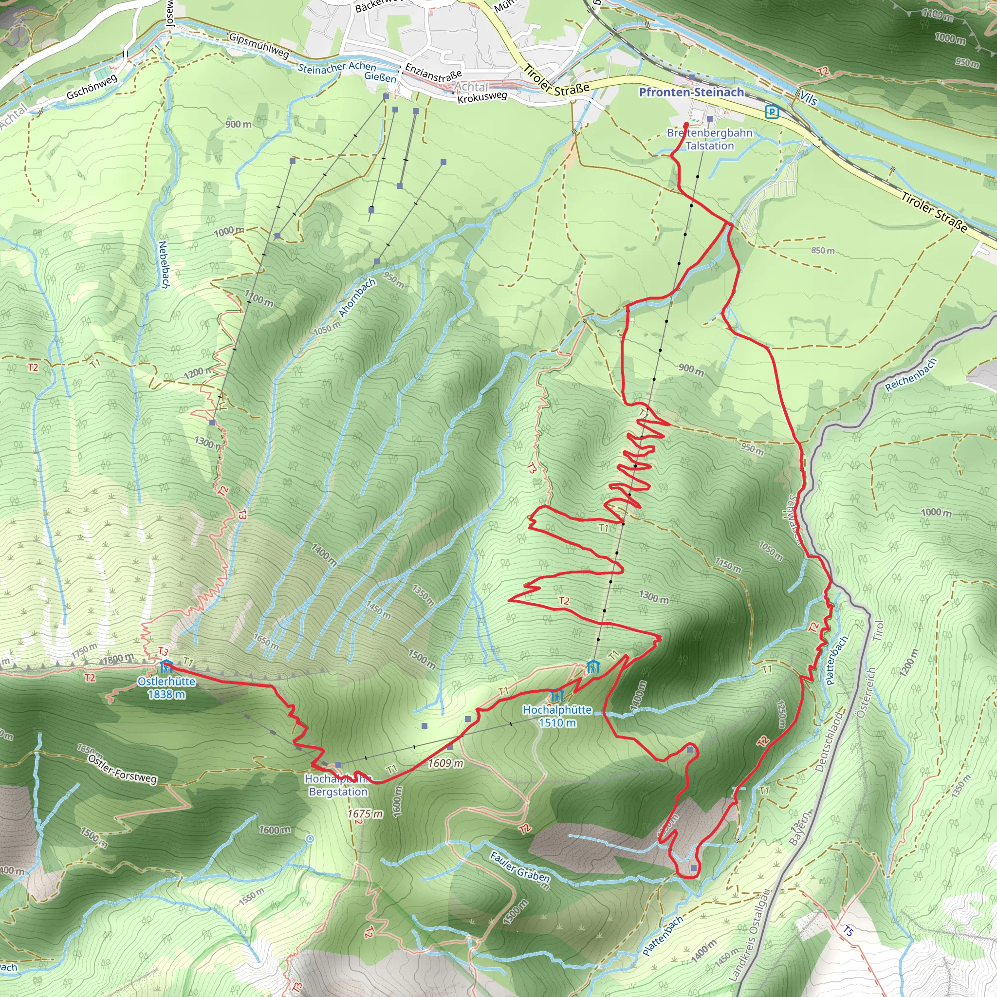 Breitenberg and Aussichtspunkt Steg Loop via Alpina Purple A64 mobile static map