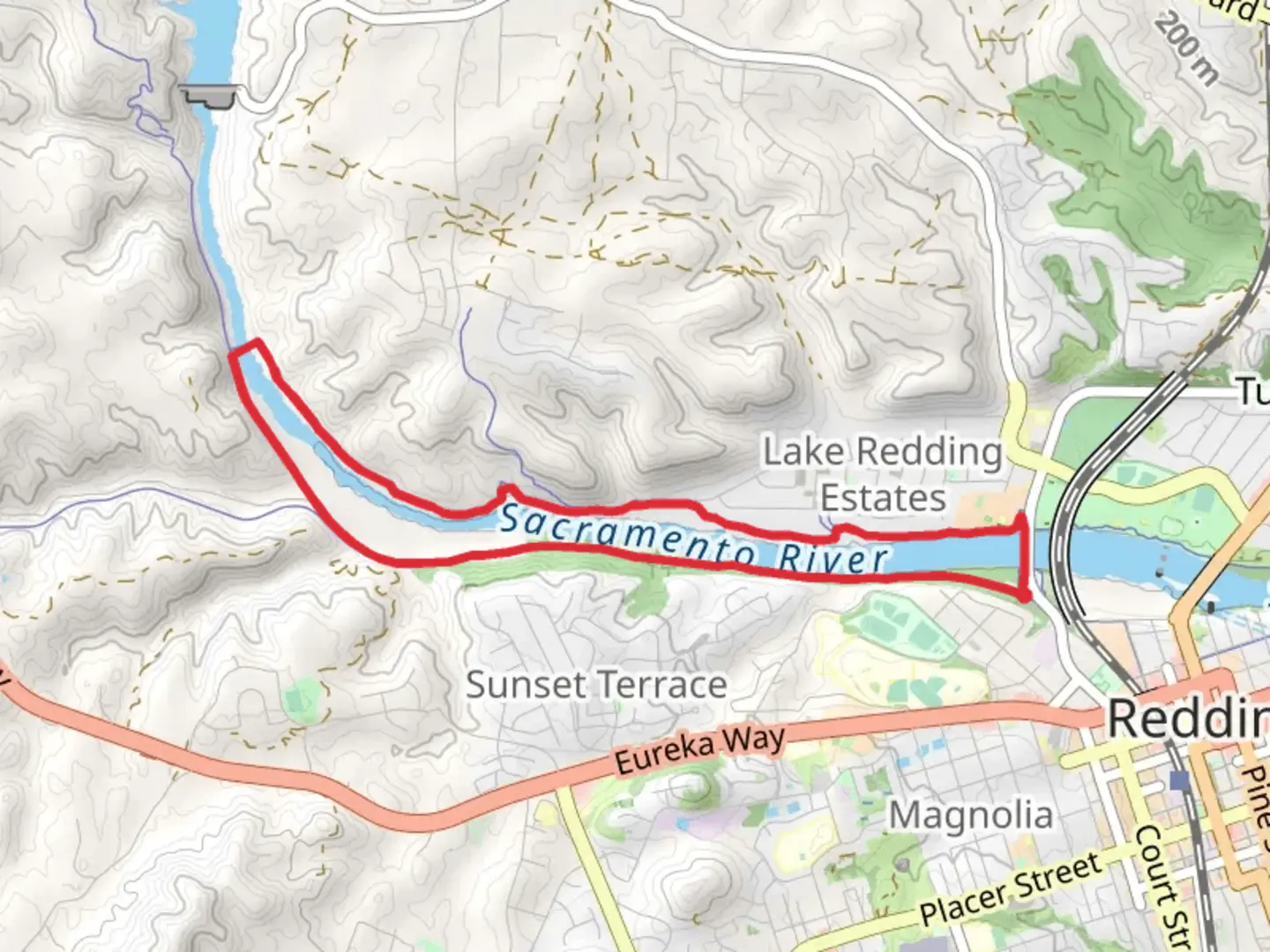 An image depicting the trail Sacramento River Trail and its surrounding area.