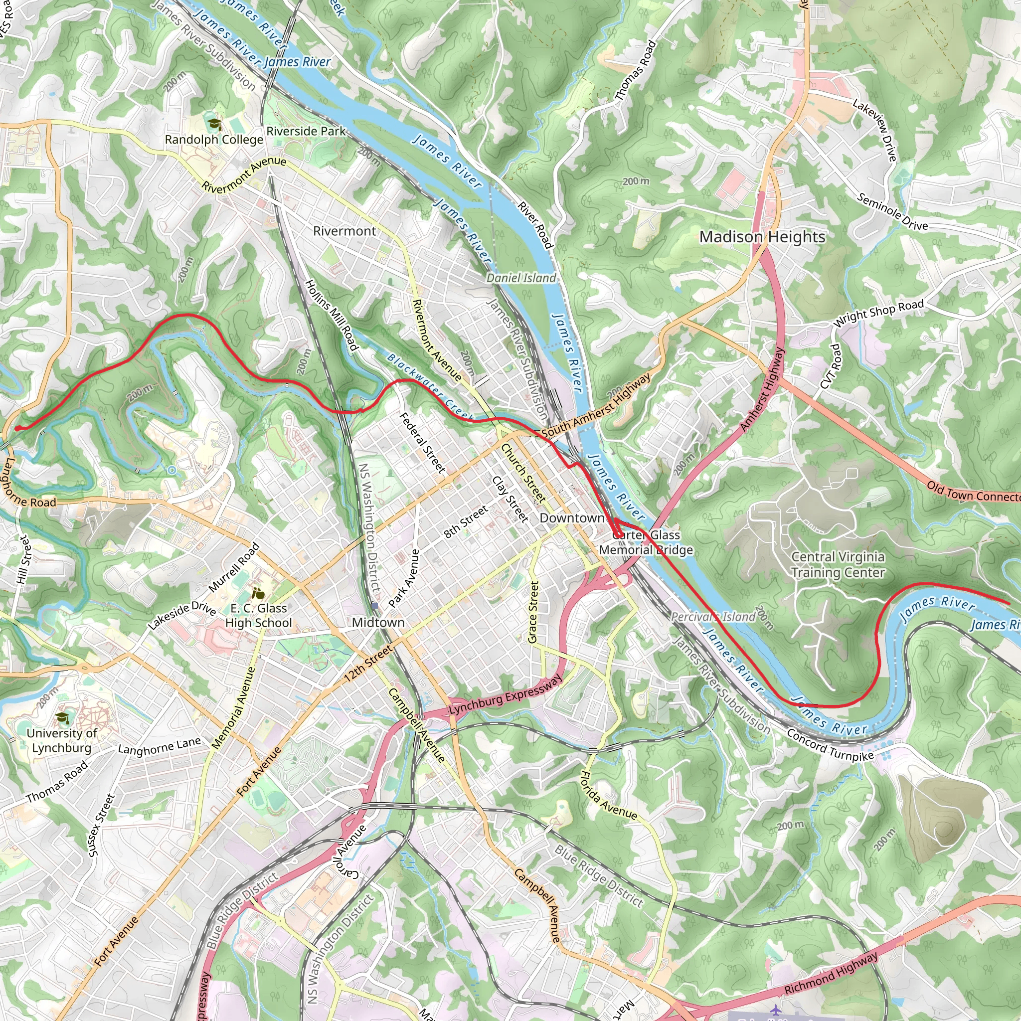 James River Heritage Trail mobile static map