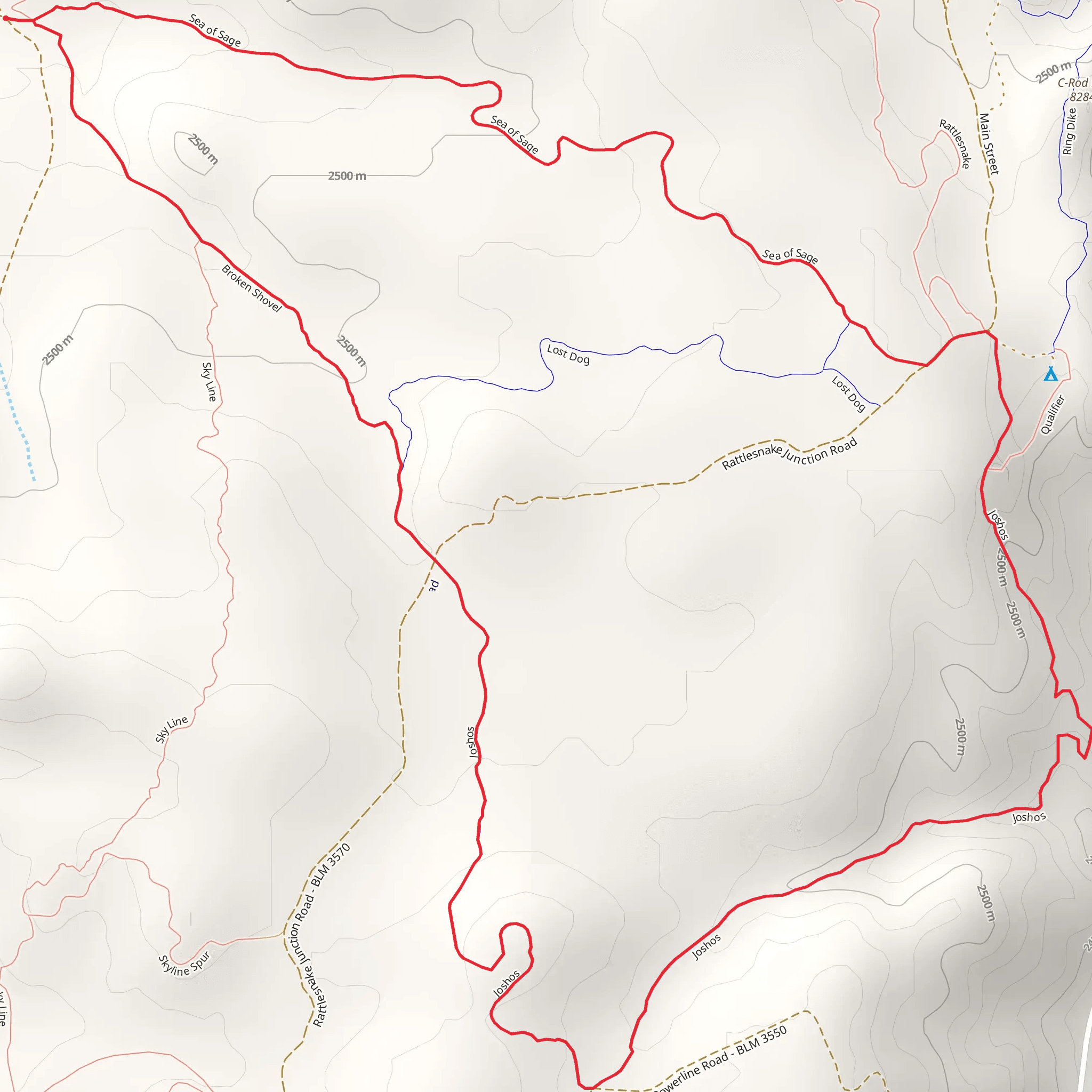 Sea of Sage, Joshos and Broken Shovel Loop mobile static map
