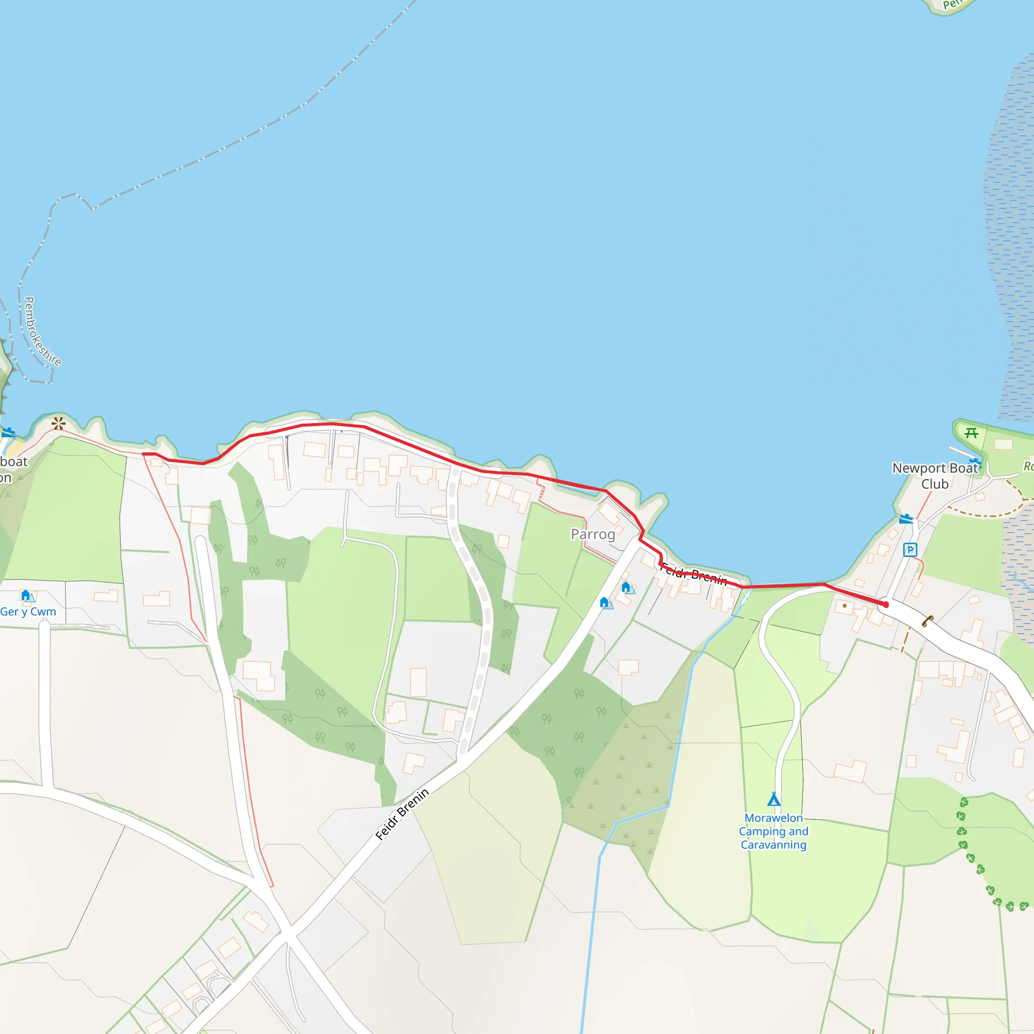 Newport Parrog to Cwm mobile static map