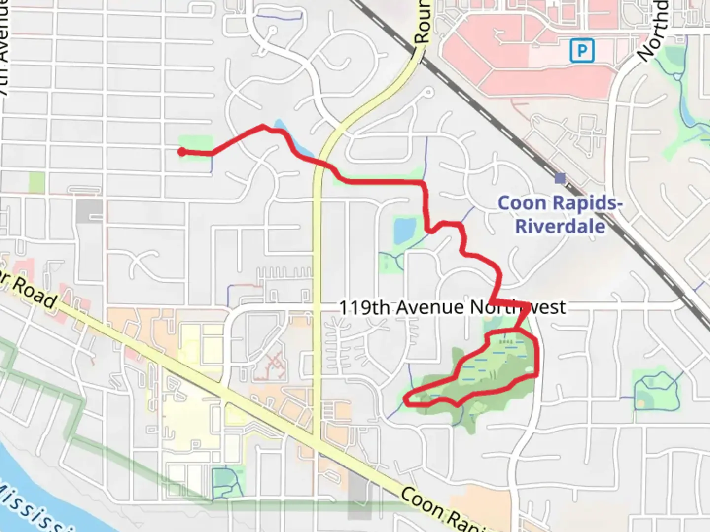An image depicting the trail Brisbin Park to Pheasant Ridge Park and its surrounding area.