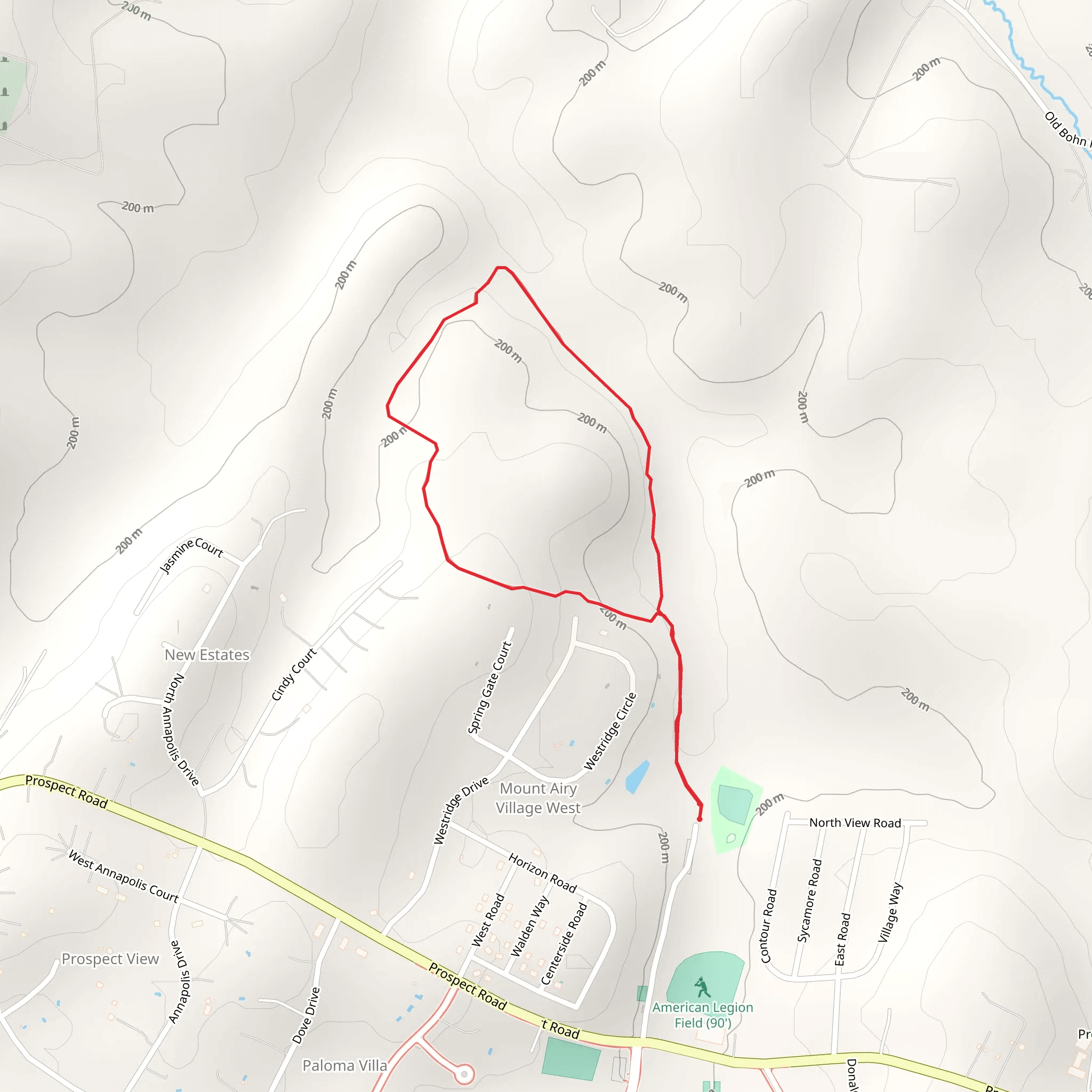 Woodville Branch Loop mobile static map