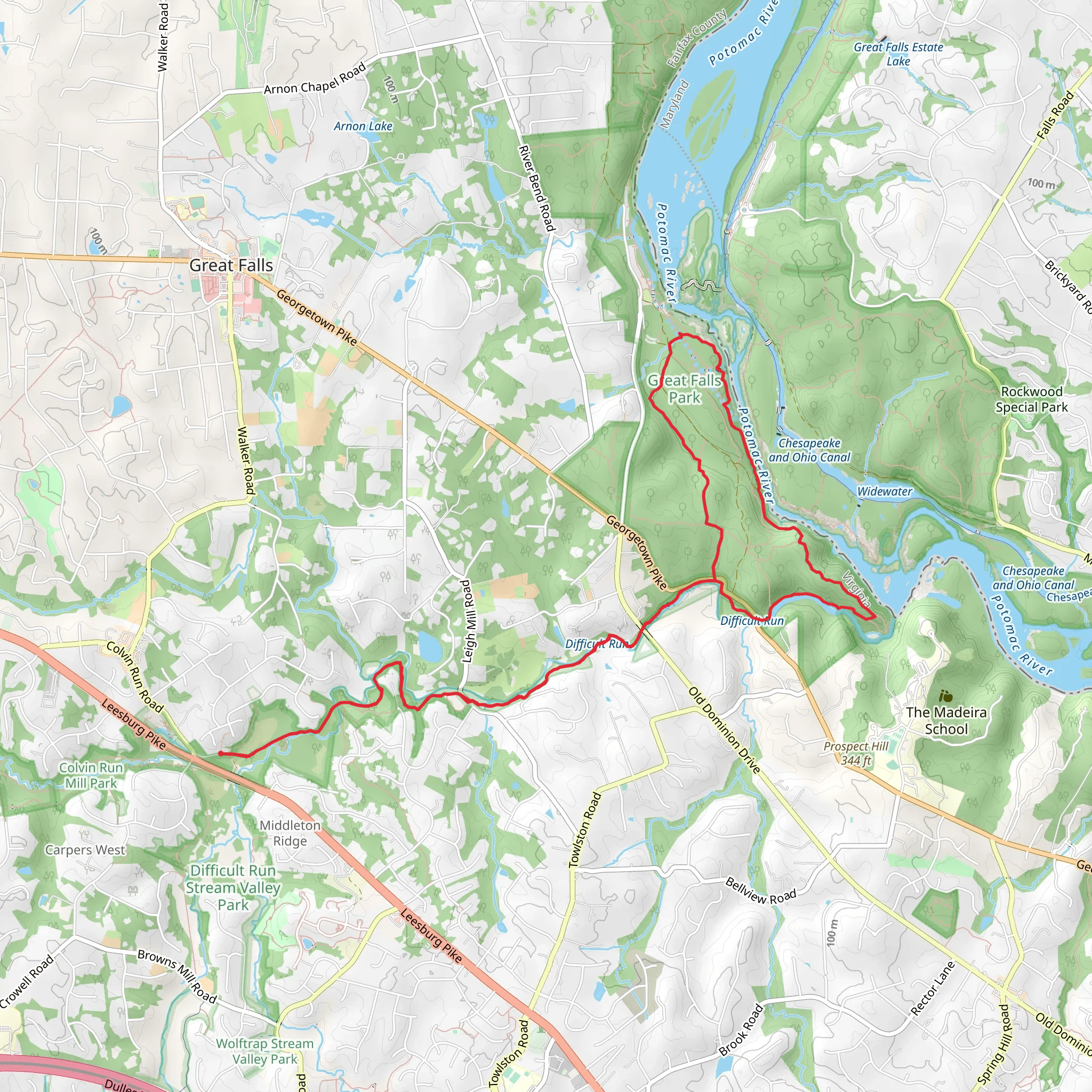 Cross County, River and Swamp Loop Trail mobile static map