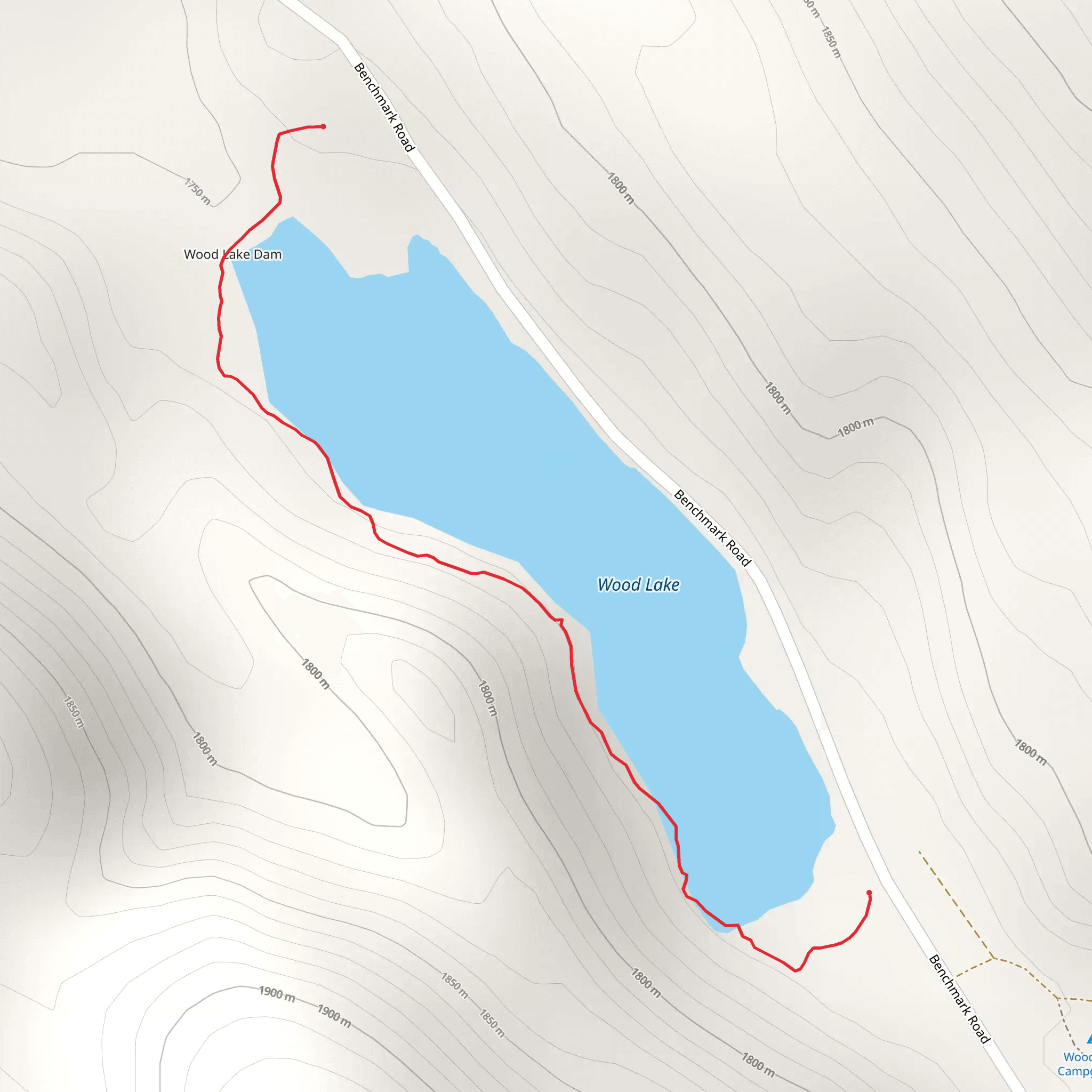 Wood Lake Hiker Trail mobile static map