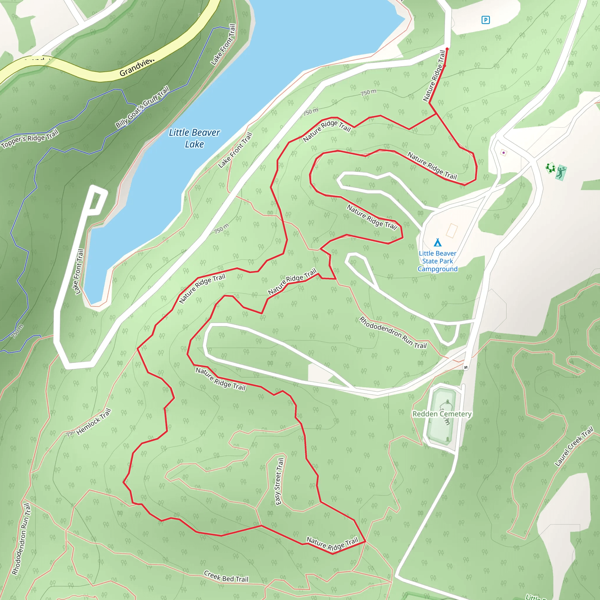 Nature Ridge Trail mobile static map