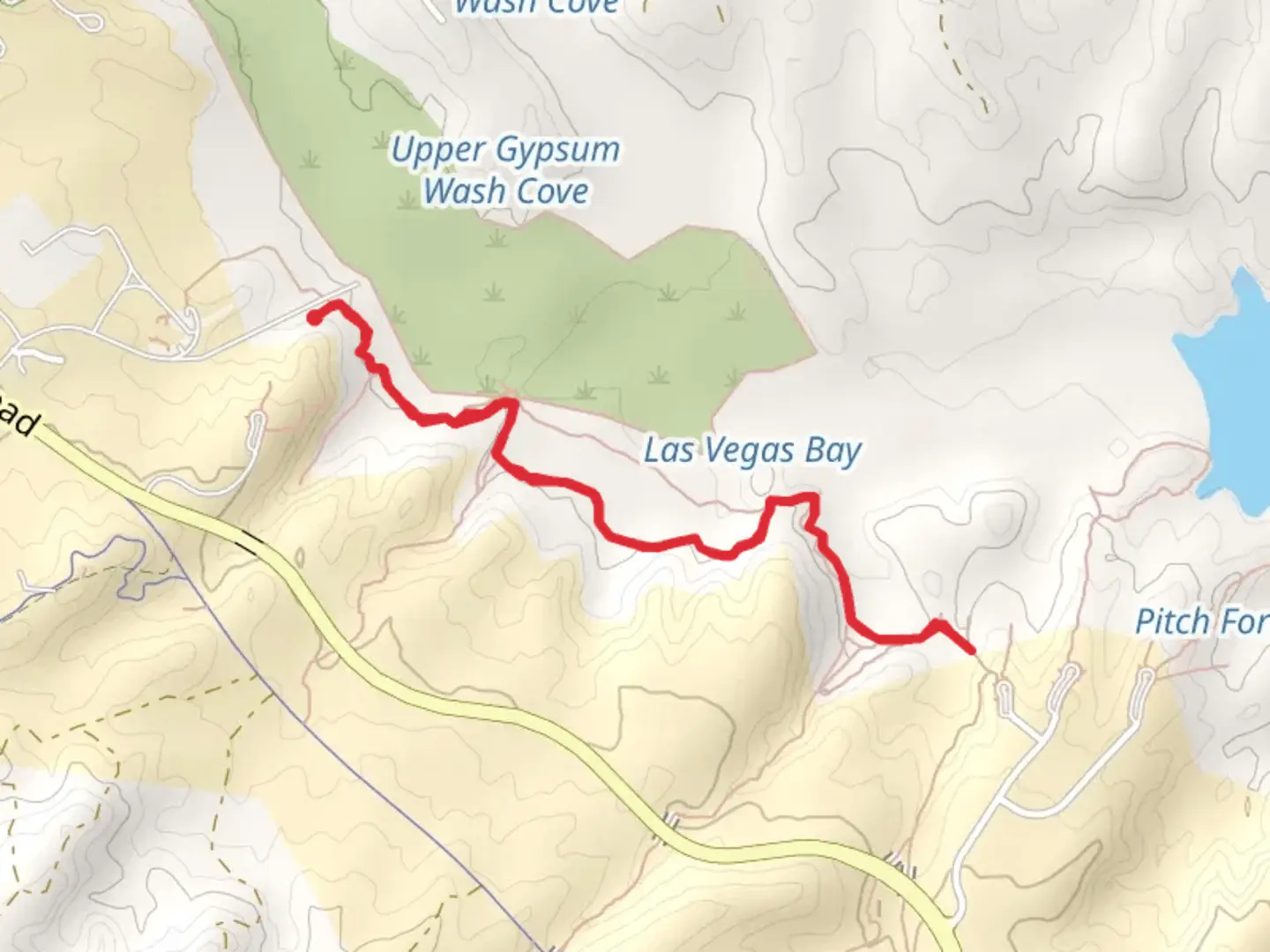 An image depicting the trail Las Vegas Wash and its surrounding area.
