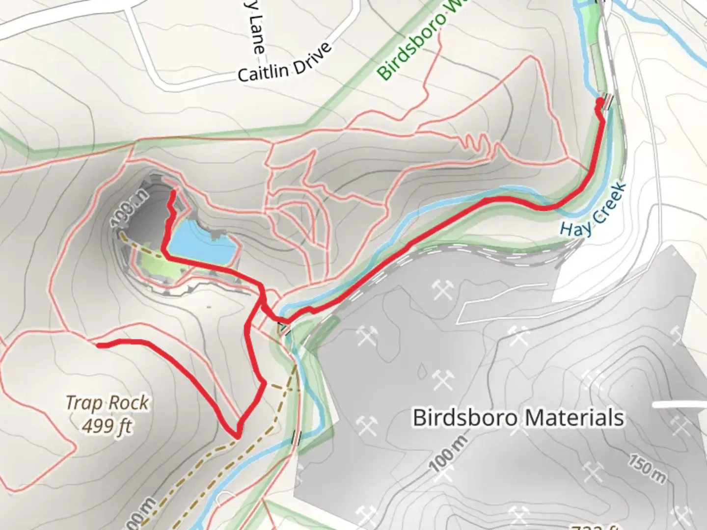 An image depicting the trail Hay Creek Out and Back and its surrounding area.
