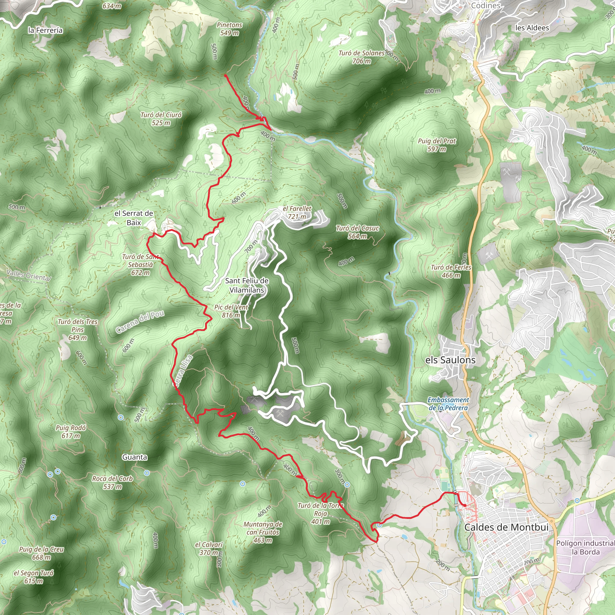Caldes de Montbui Footpath PR C 9 mobile static map