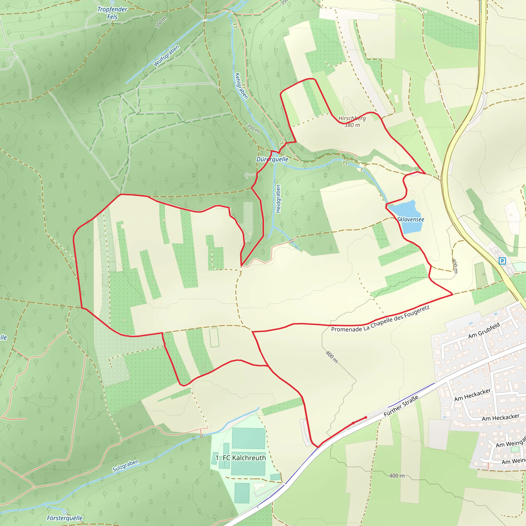 Sklavensee and Hirschberg via Schloss Pfad mobile static map