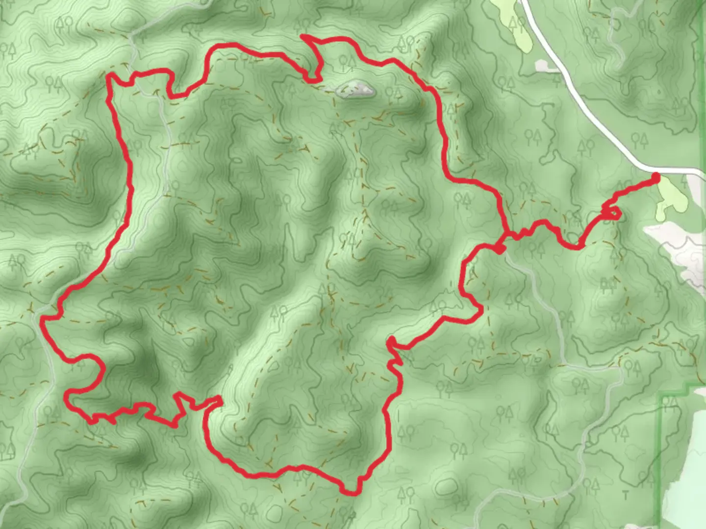 An image depicting the trail McKenny and Mima Falls West loop and its surrounding area.
