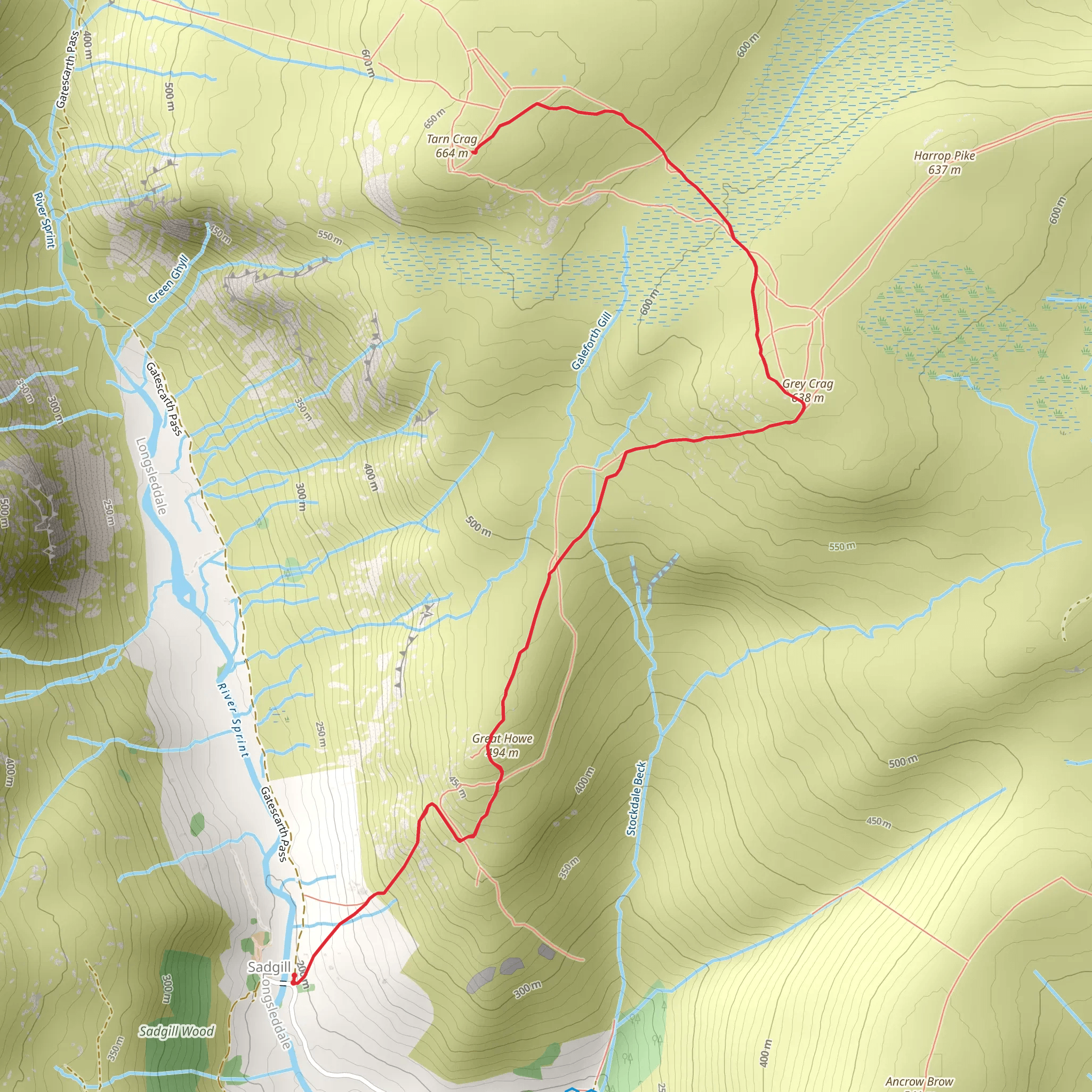 Tarn Crag - Sleddale mobile static map