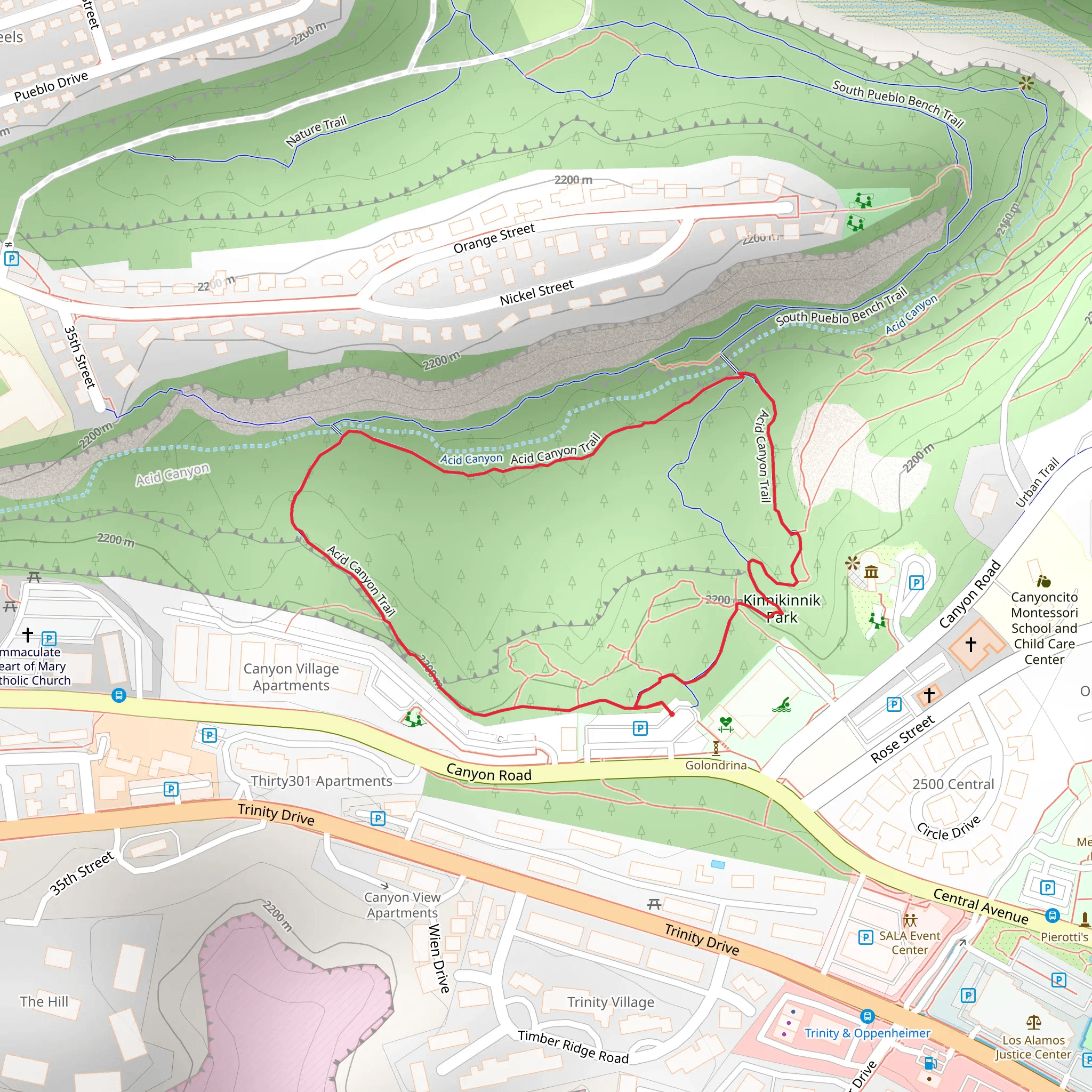 Acid Canyon Long Loop Trail mobile static map