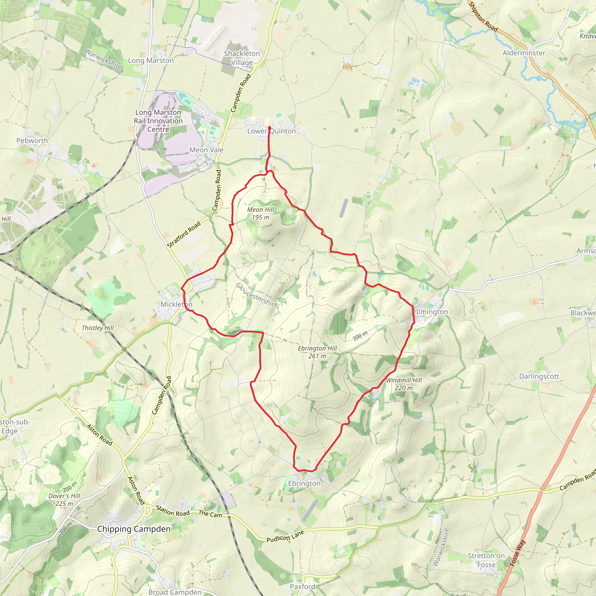 Lower Quinton to Ebrington Loop mobile static map