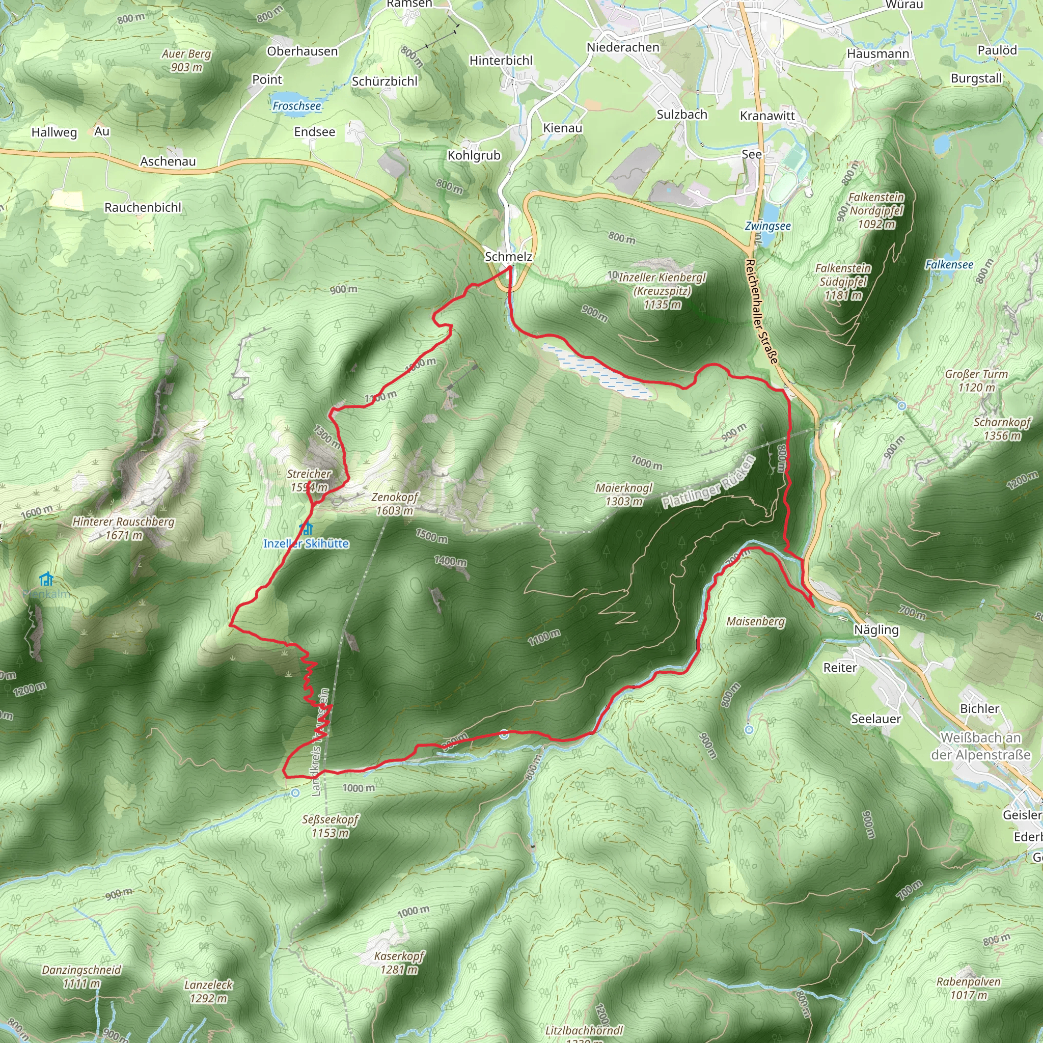 Streicher Peak Loop via Salzapensteig mobile static map
