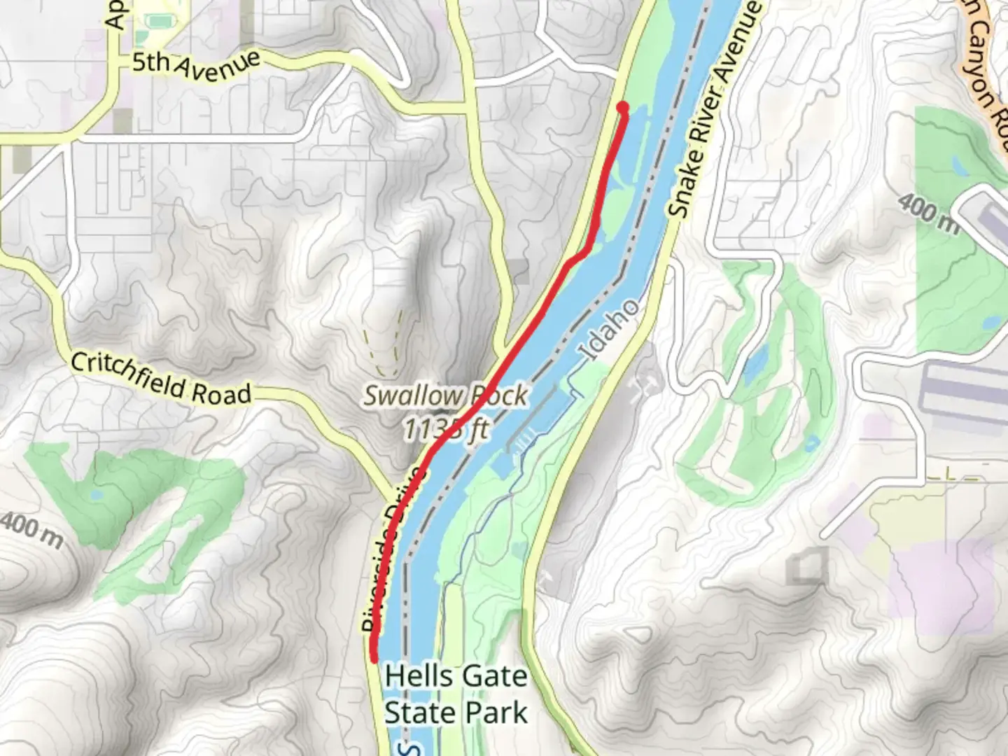 An image depicting the trail Swallow Rock - Snake River and its surrounding area.