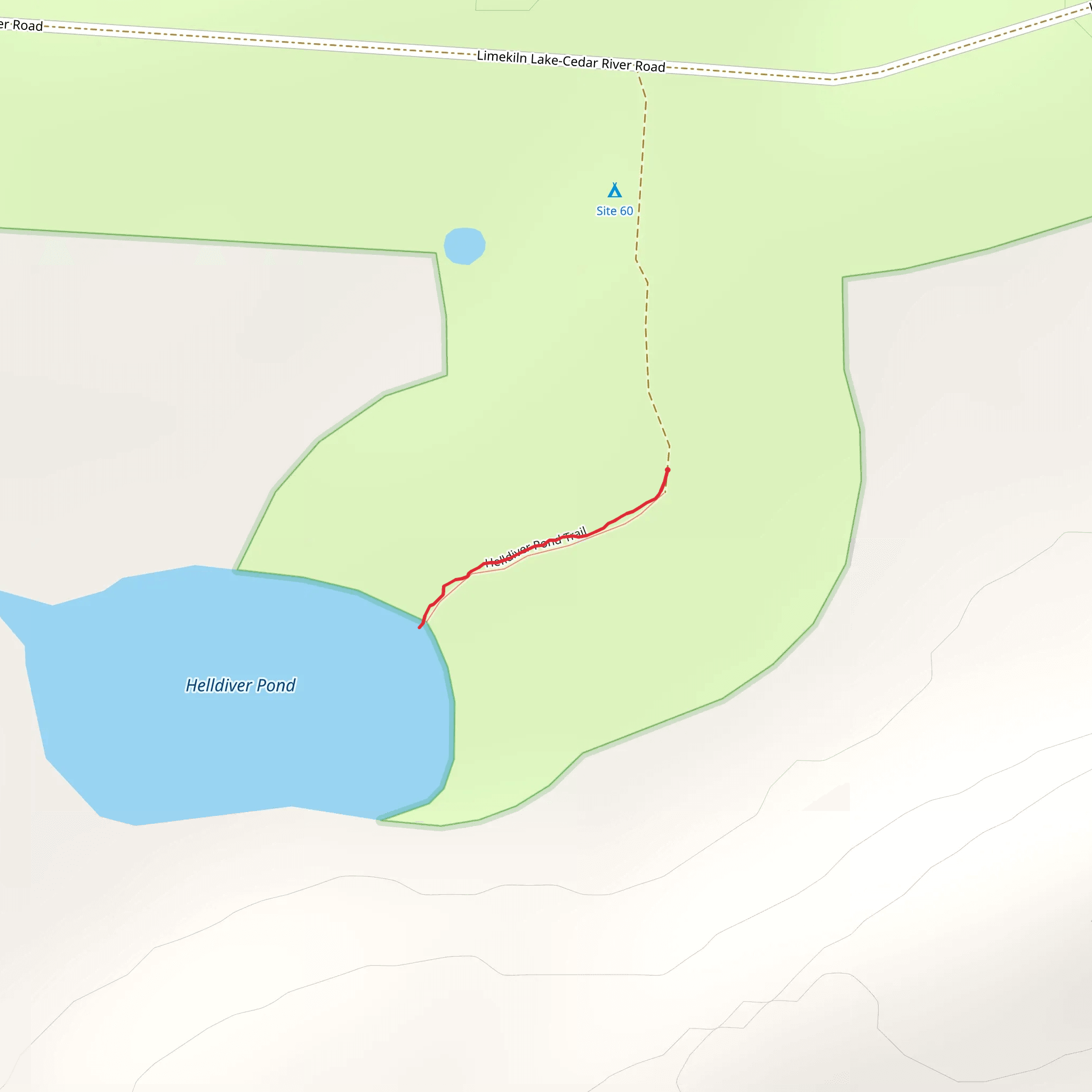Helldiver Pond Trail mobile static map